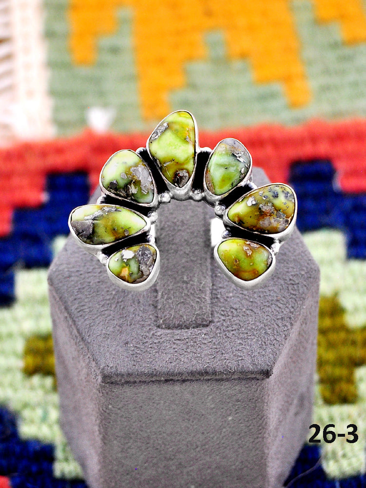 Southwest Made Palomino Turquoise & Sterling Silver Adjustable Ring