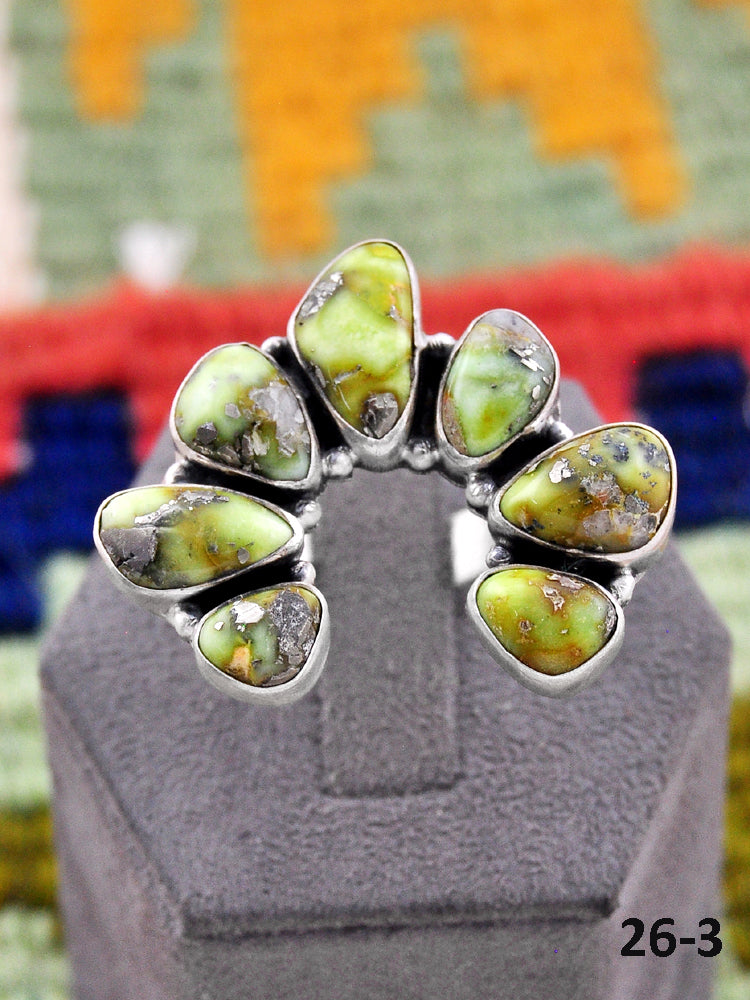 Southwest Made Palomino Turquoise & Sterling Silver Adjustable Ring
