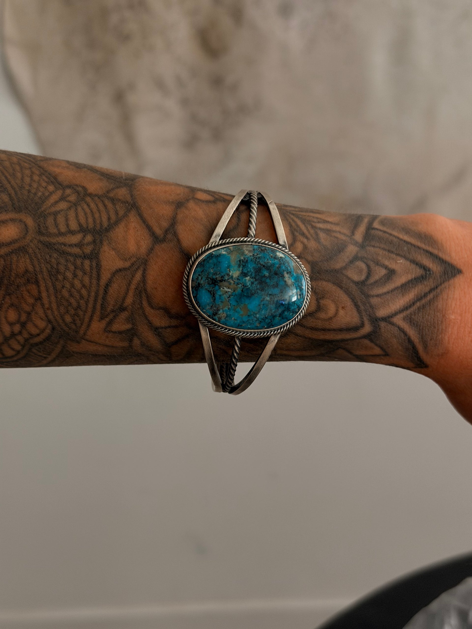 Darrin Livingston Kingman Turquoise & Sterling Silver Cuff Bracelet