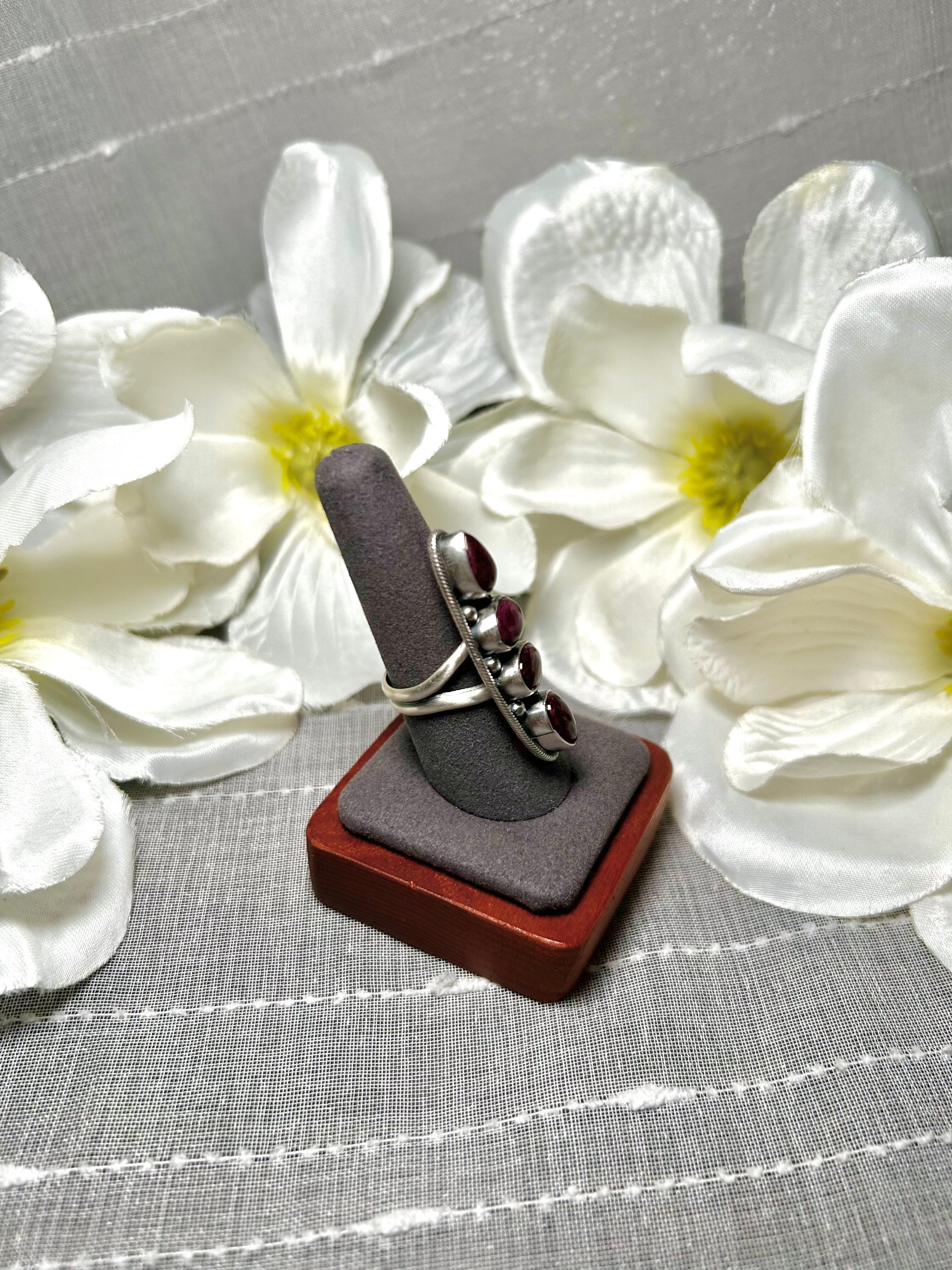 Jameson Garcia Purple Spiny Oyster & Sterling Silver Adjustable Ring