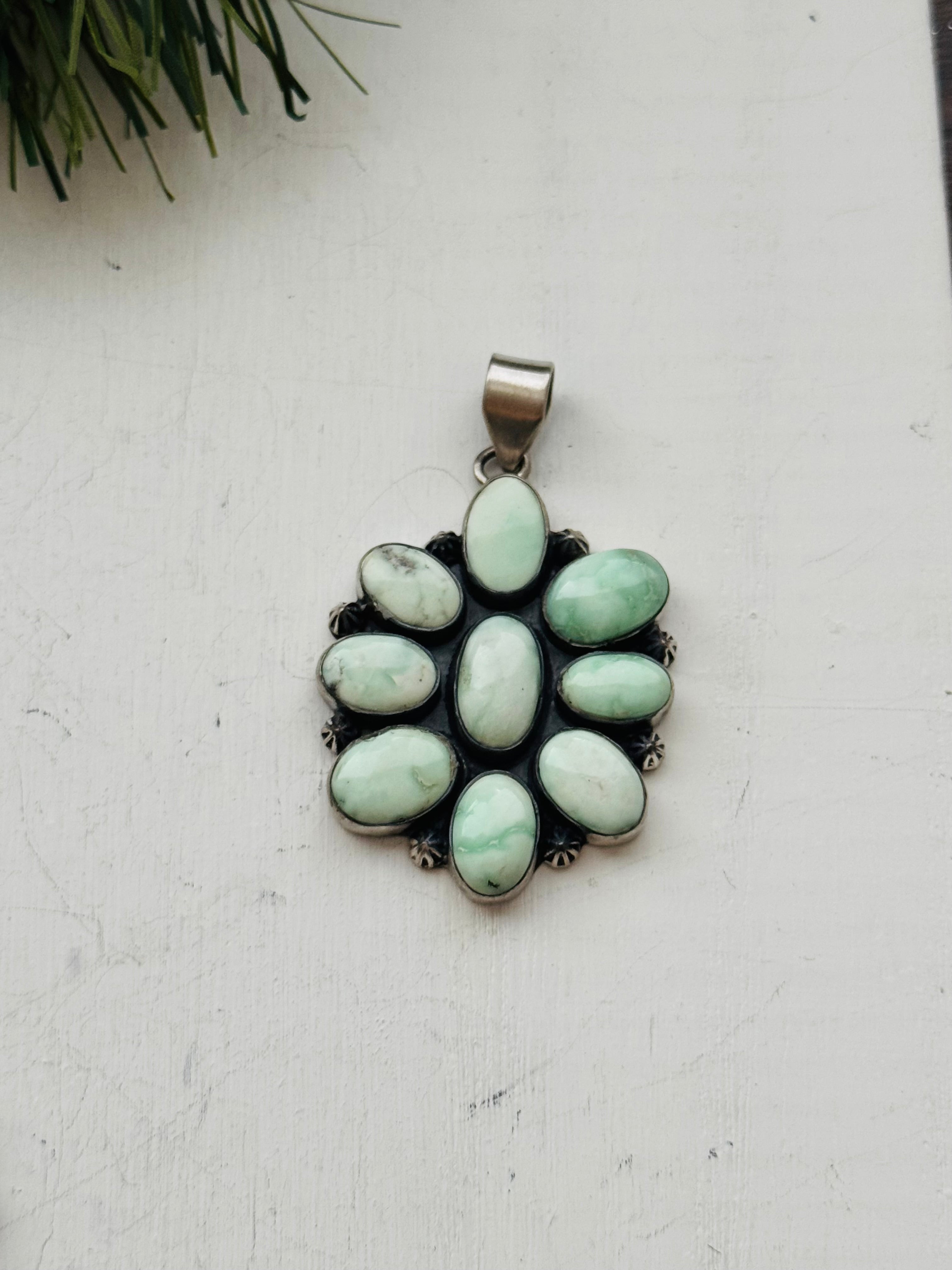 Southwest Paloma Variscite & Sterling Silver Pendant