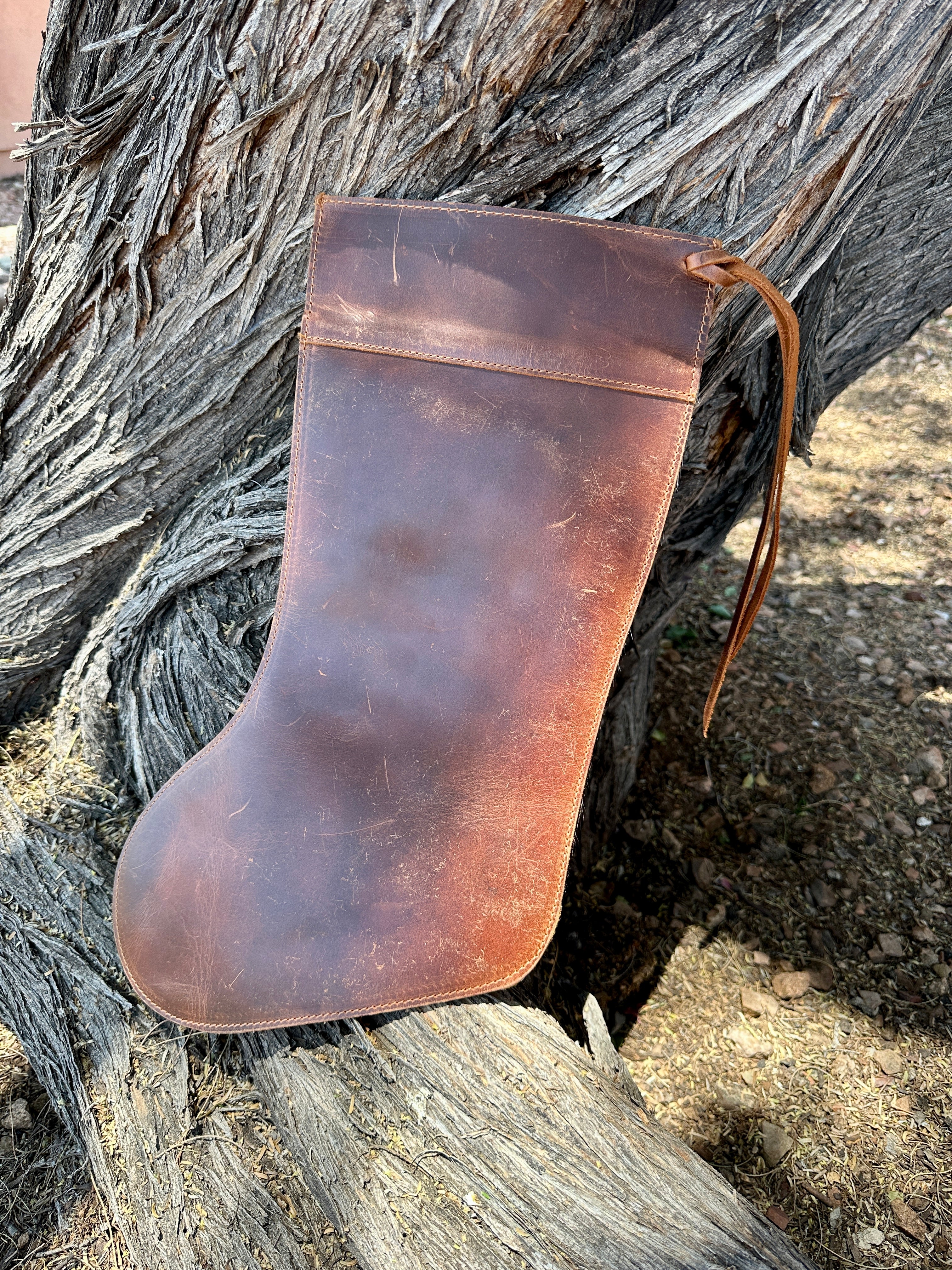 Genuine Tooled Leather Cowhide Stocking