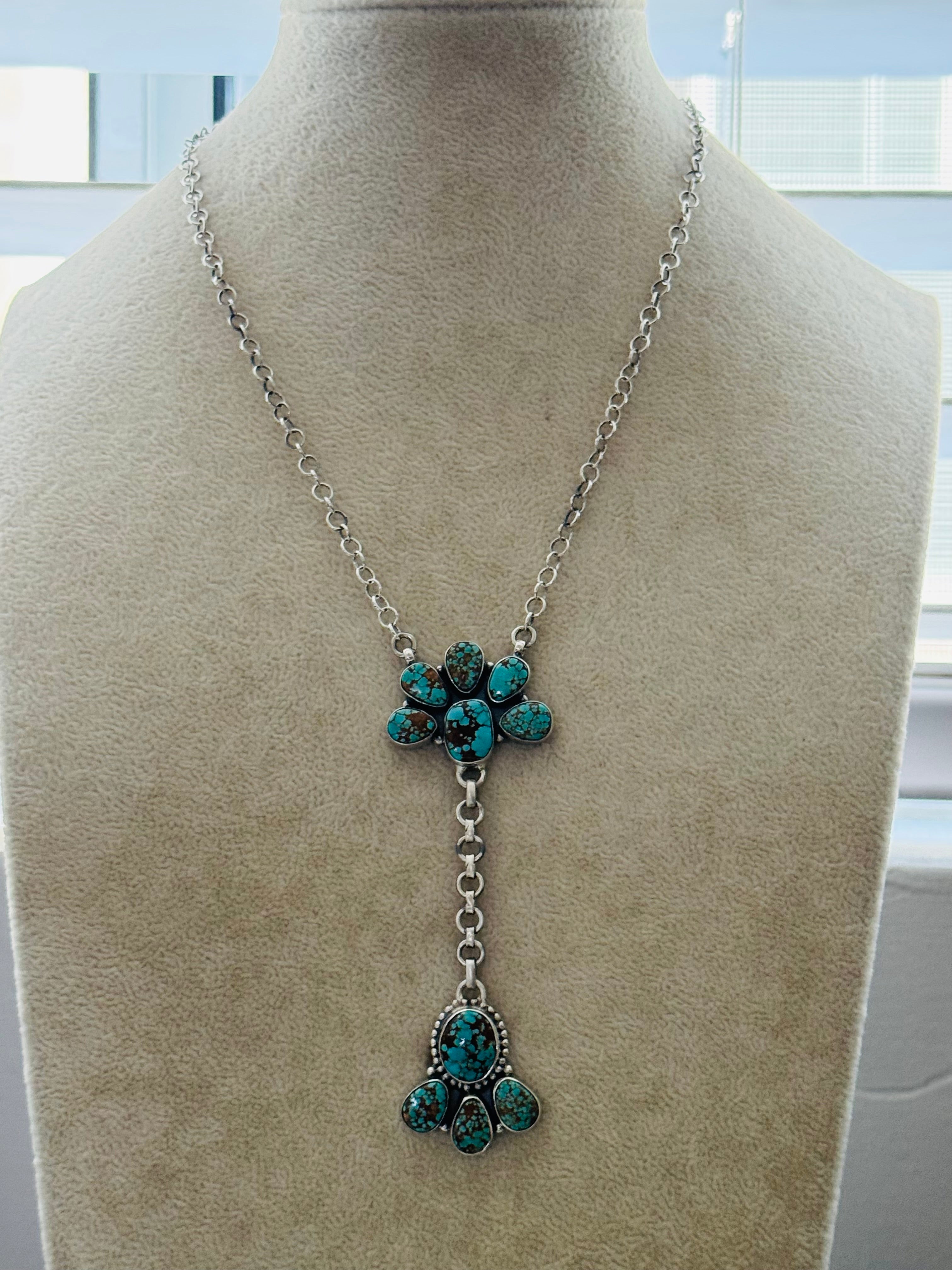 Southwest Handmade #8 Turquoise & Sterling Silver Necklace