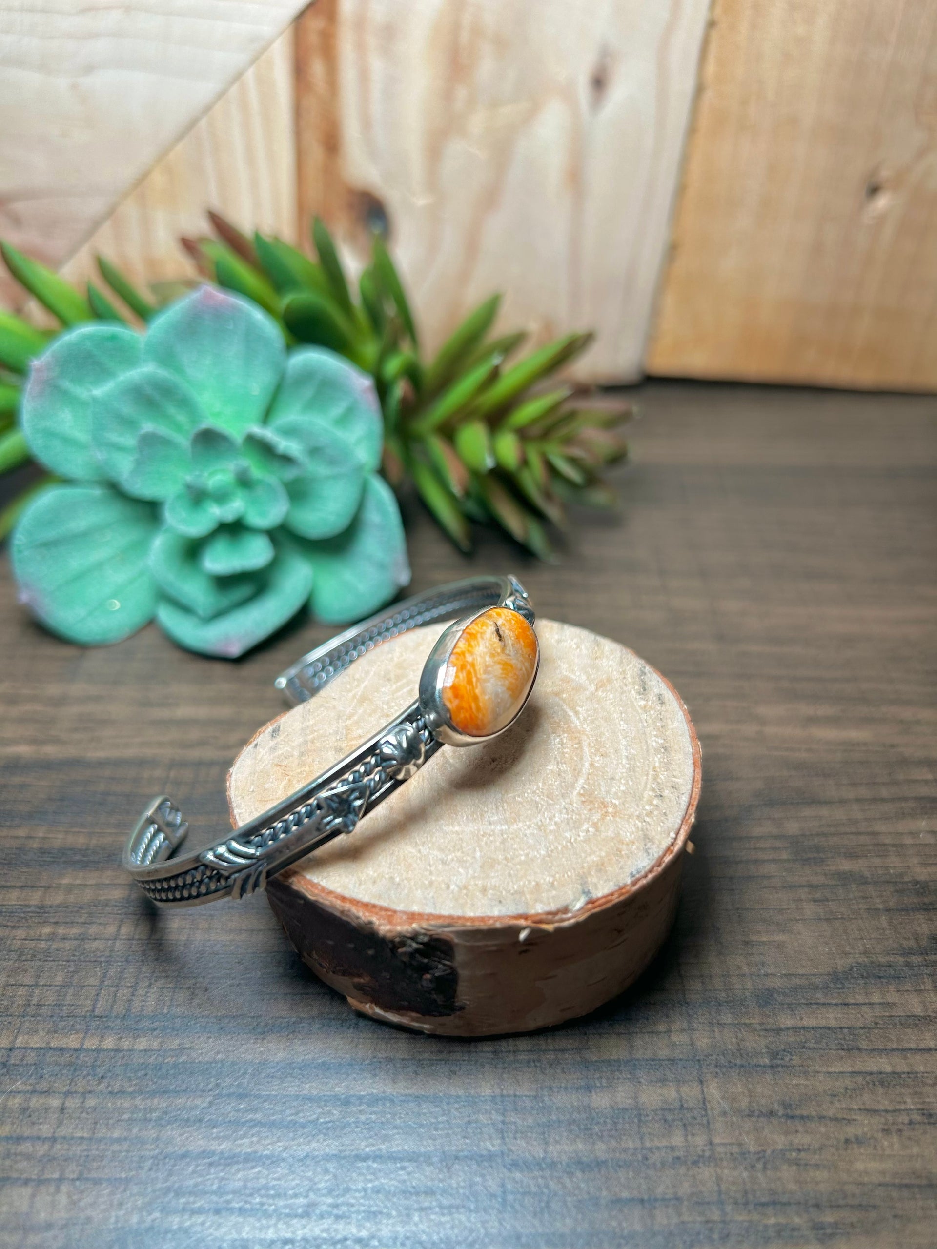 Navajo Made Mohave Turquoise & Sterling Silver Cuff Bracelet