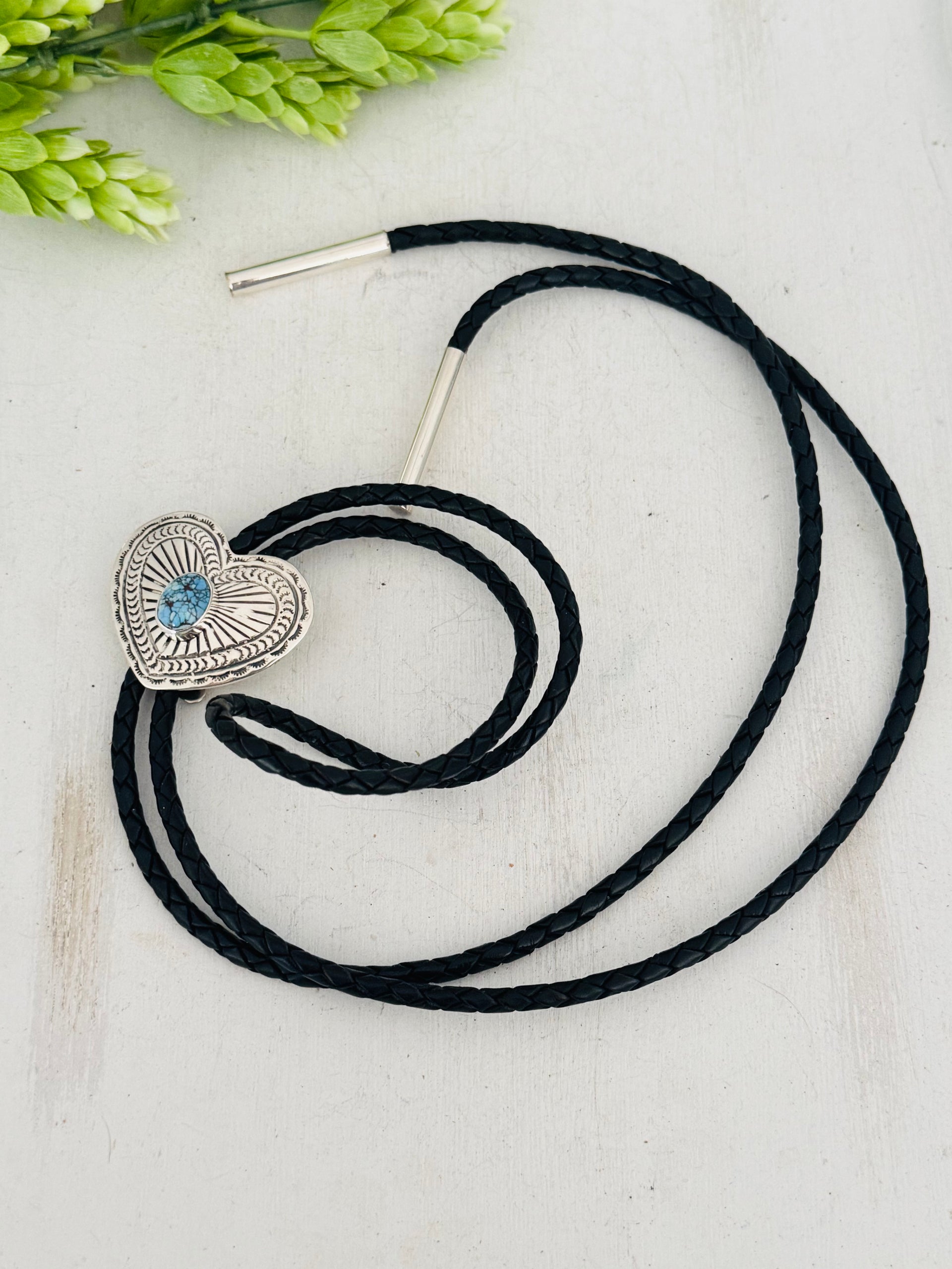 Jereme Delgarito Golden Hills Turquoise & Sterling Silver Bolo Tie