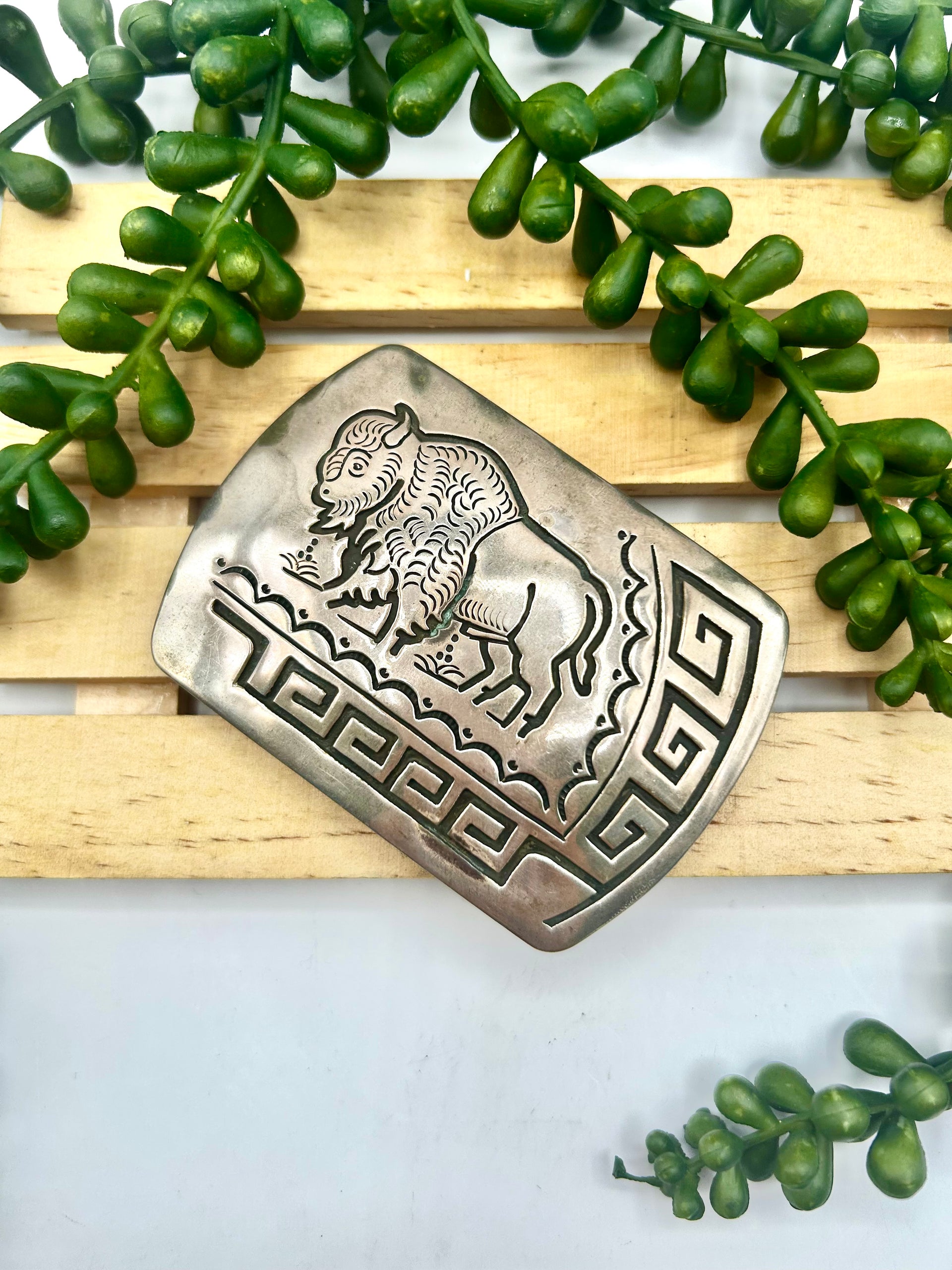 Navajo Made Sterling Silver Belt Buckle