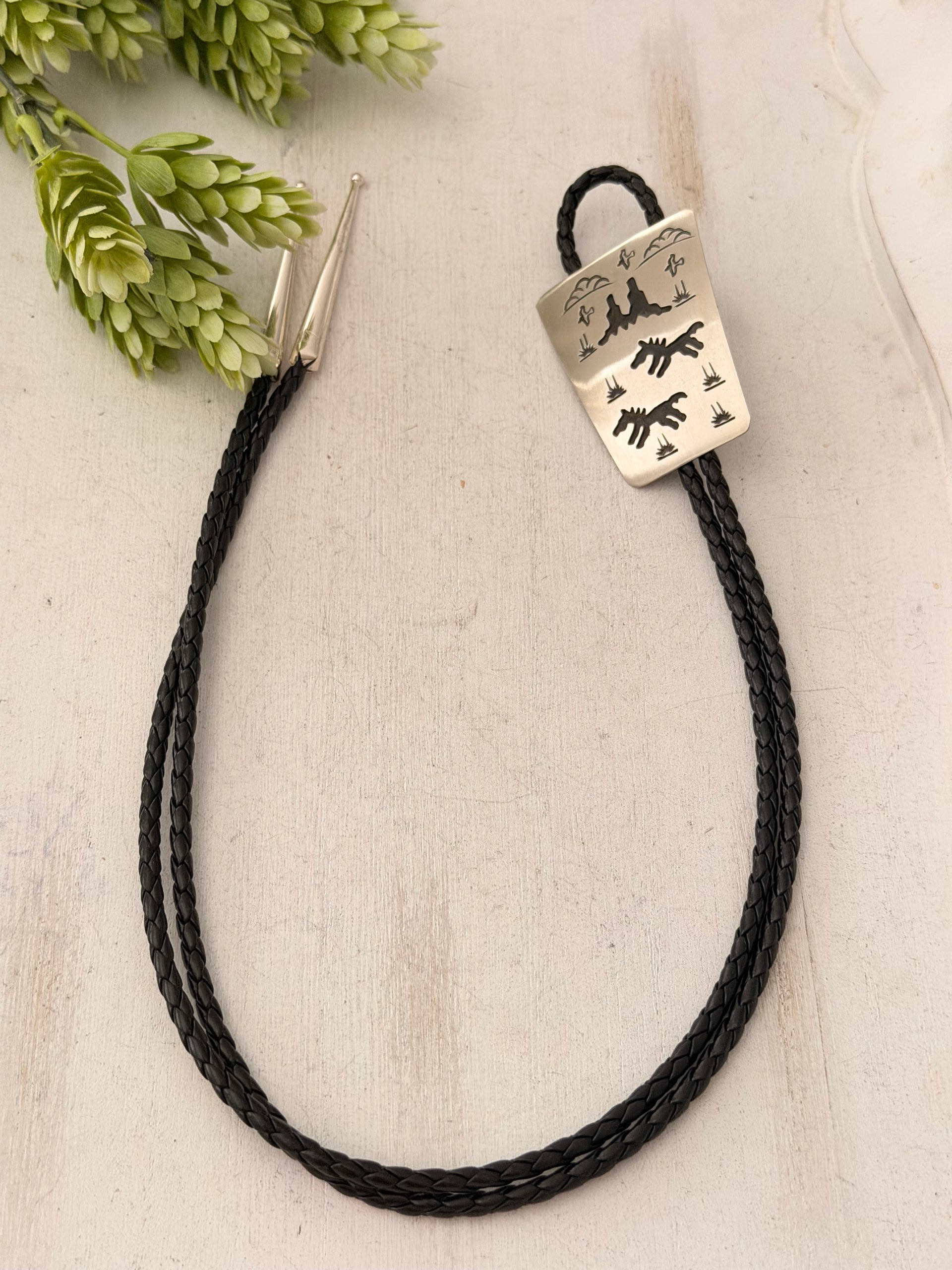 Navajo Made Sterling Silver Bolo Tie