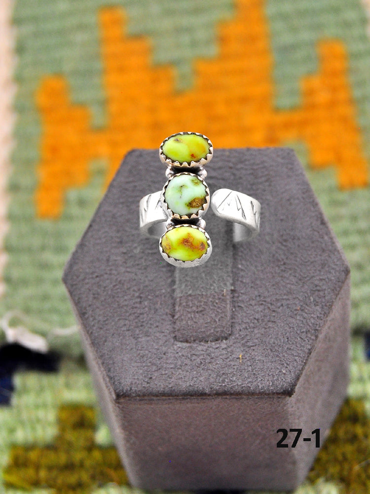 Southwest Made Palomino Turquoise & Sterling Silver Adjustable Ring