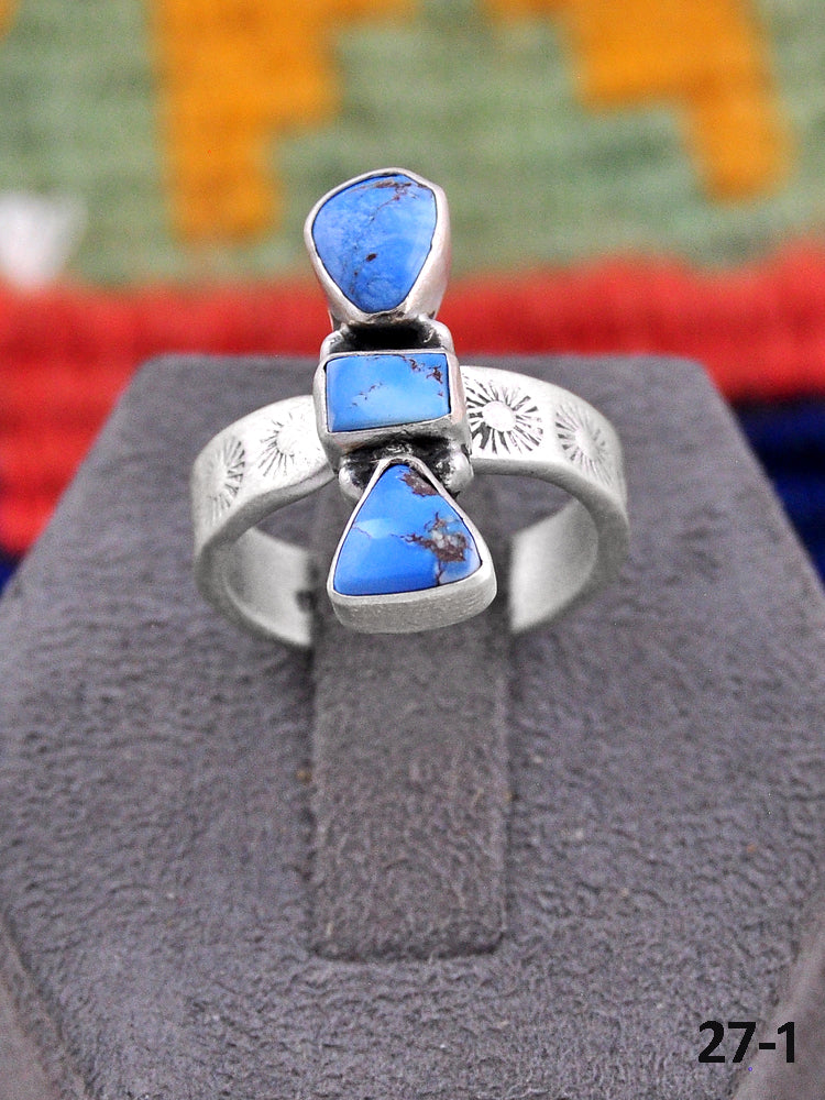 Southwest Made Golden Hills & Sterling Silver Adjustable Ring