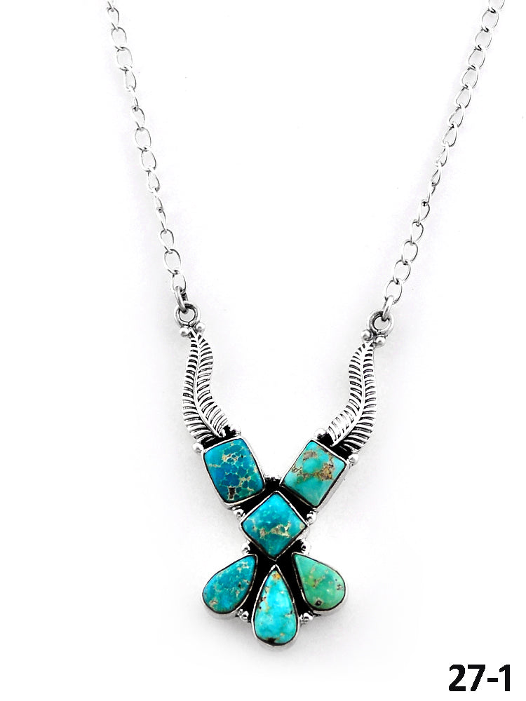 Southwest Made Multistone Turquoise & Sterling Silver Necklace