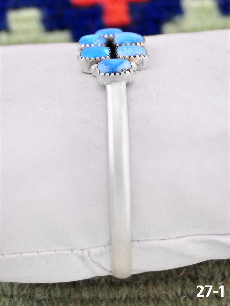 Southwest Handmade Golden Hills Turquoise & Sterling Silver Cuff Bracelet