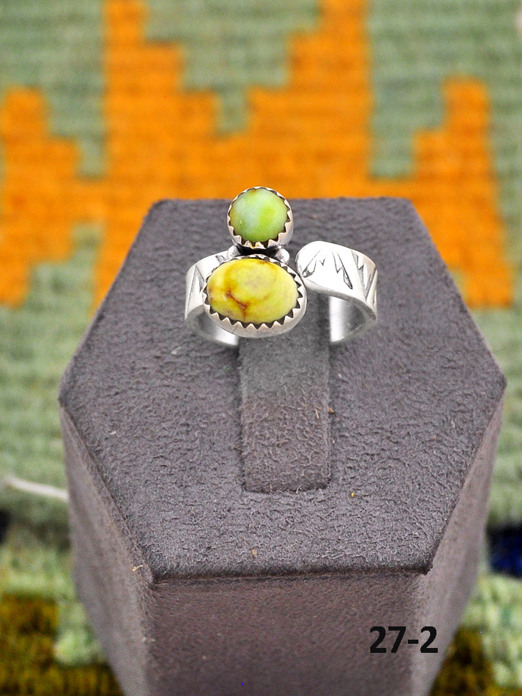 Southwest Made Palomino Turquoise & Sterling Silver Adjustable Ring