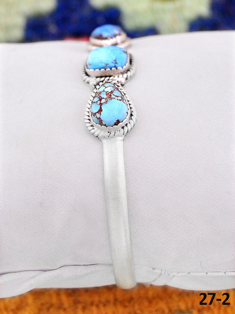 Southwest Handmade Golden Hills Turquoise & Sterling Silver Cuff Bracelet