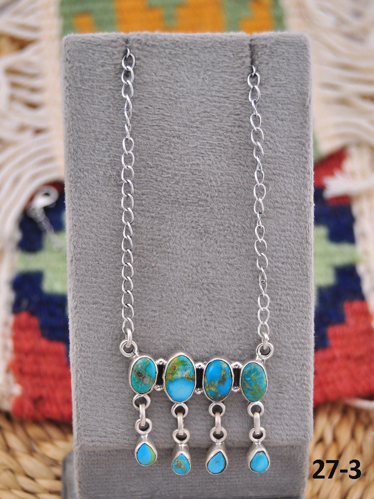 Southwest Made South Hill Turquoise & Sterling Silver Necklace