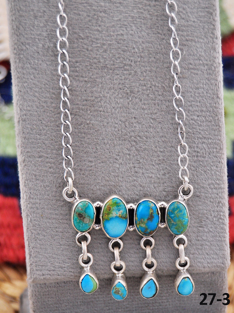 Southwest Made South Hill Turquoise & Sterling Silver Necklace