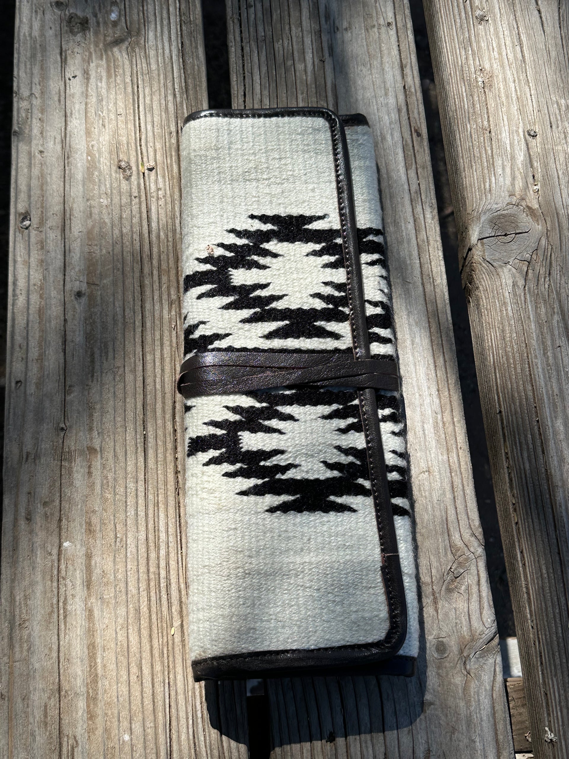 Genuine Tooled Leather Saddle Bag Jewelry Holder