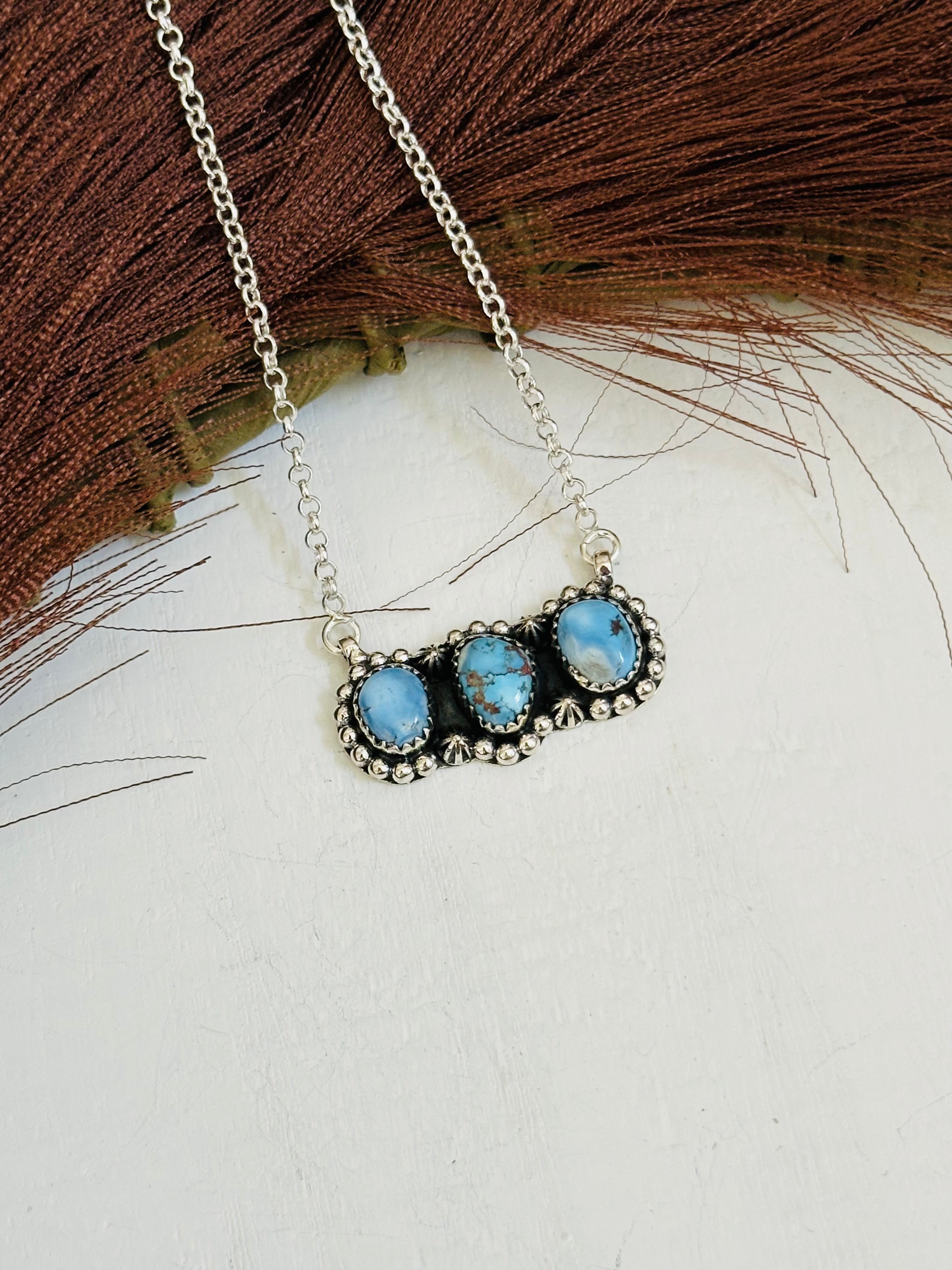 TTD “Array” Golden Hills Turquoise & Sterling Silver Necklace