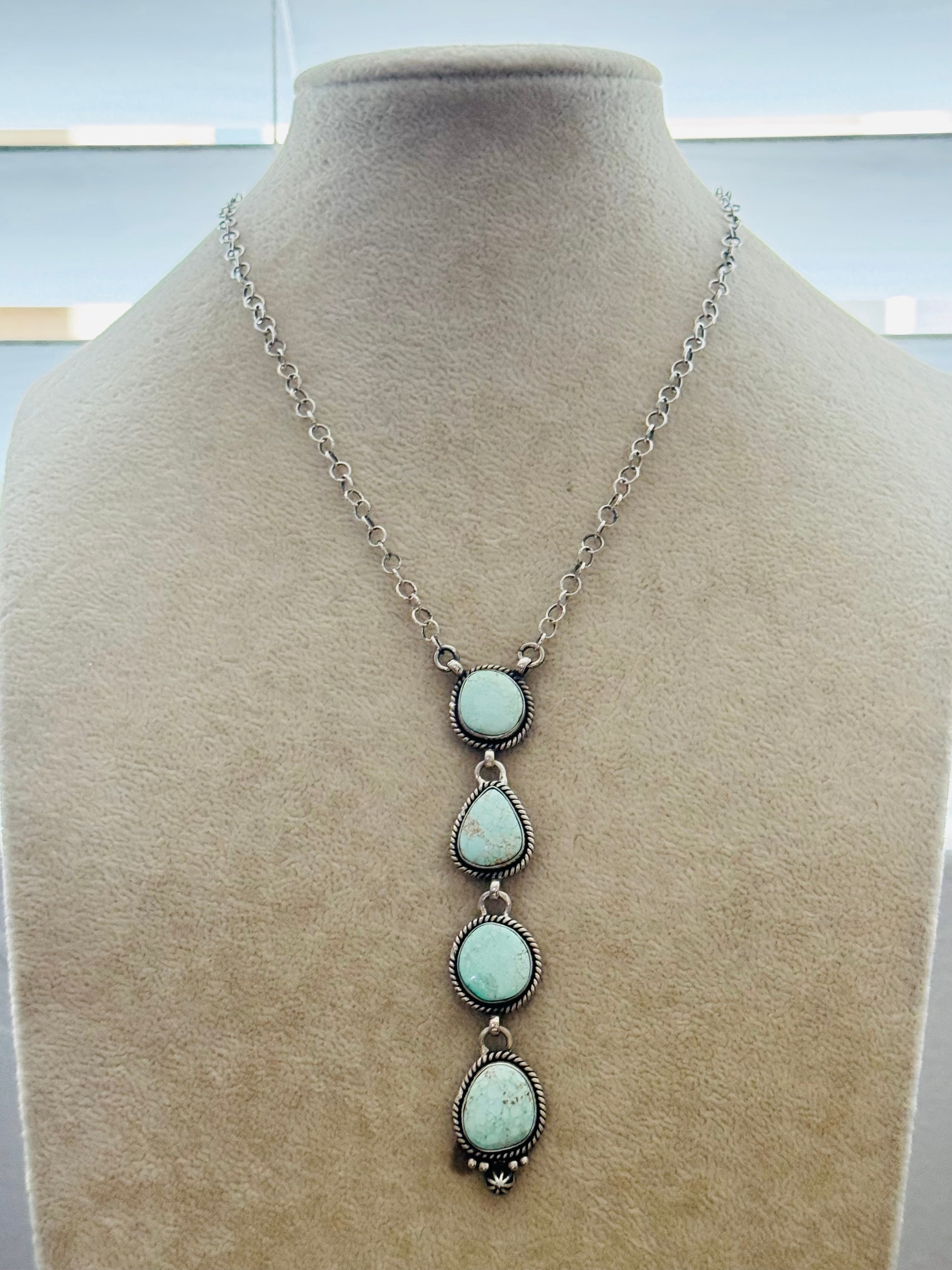 Southwest Handmade Paloma Variscite & Sterling Silver Necklace