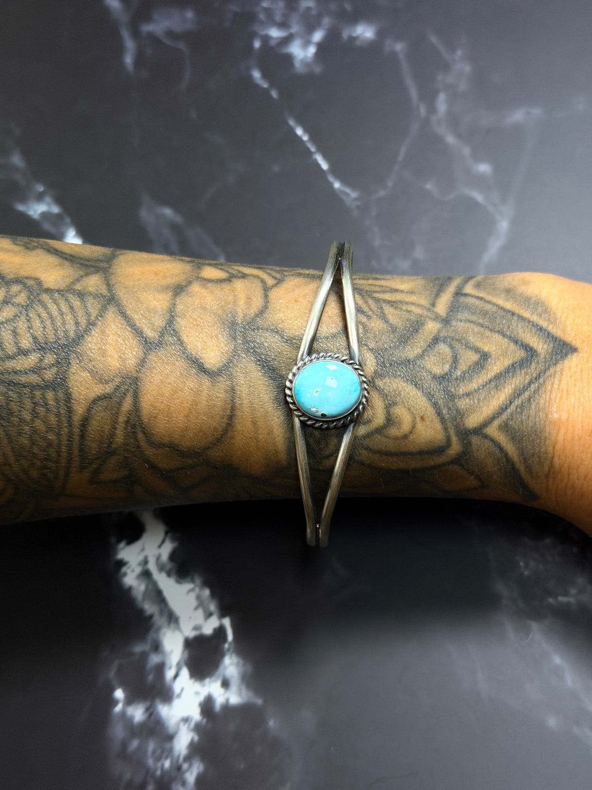 Dave Skeets Blue Ridge Turquoise & Sterling Silver Cuff Bracelet