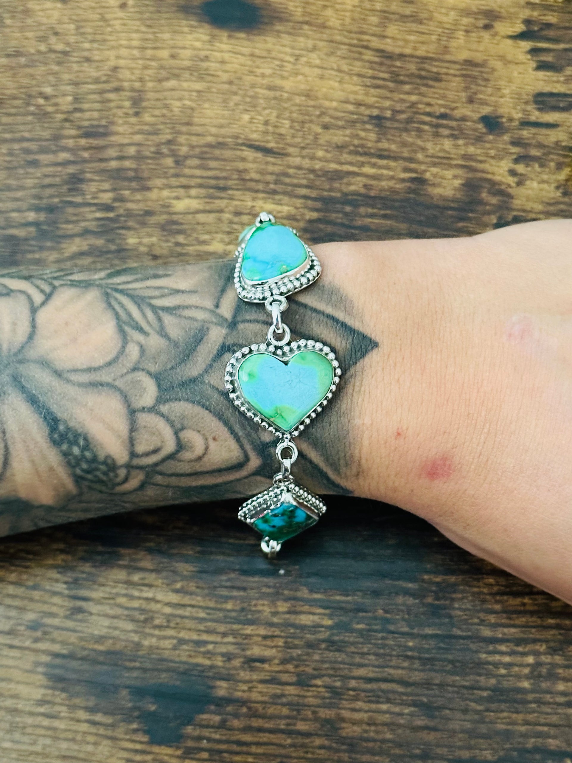 Southwest Made Sonoran Mountain Turquoise & Sterling Silver Bracelet