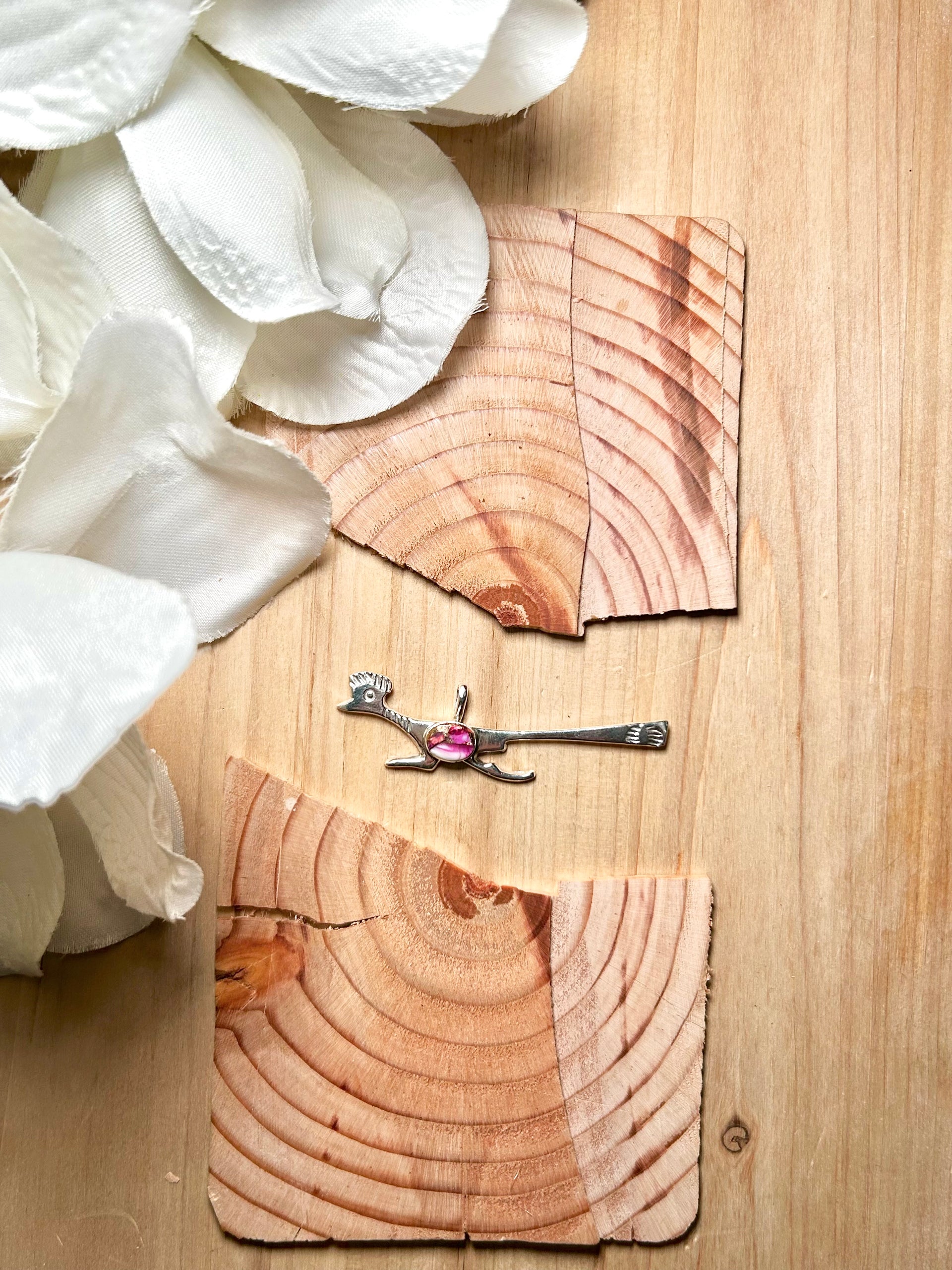 Navajo Made Mohave Turquoise & Sterling Silver Pendant