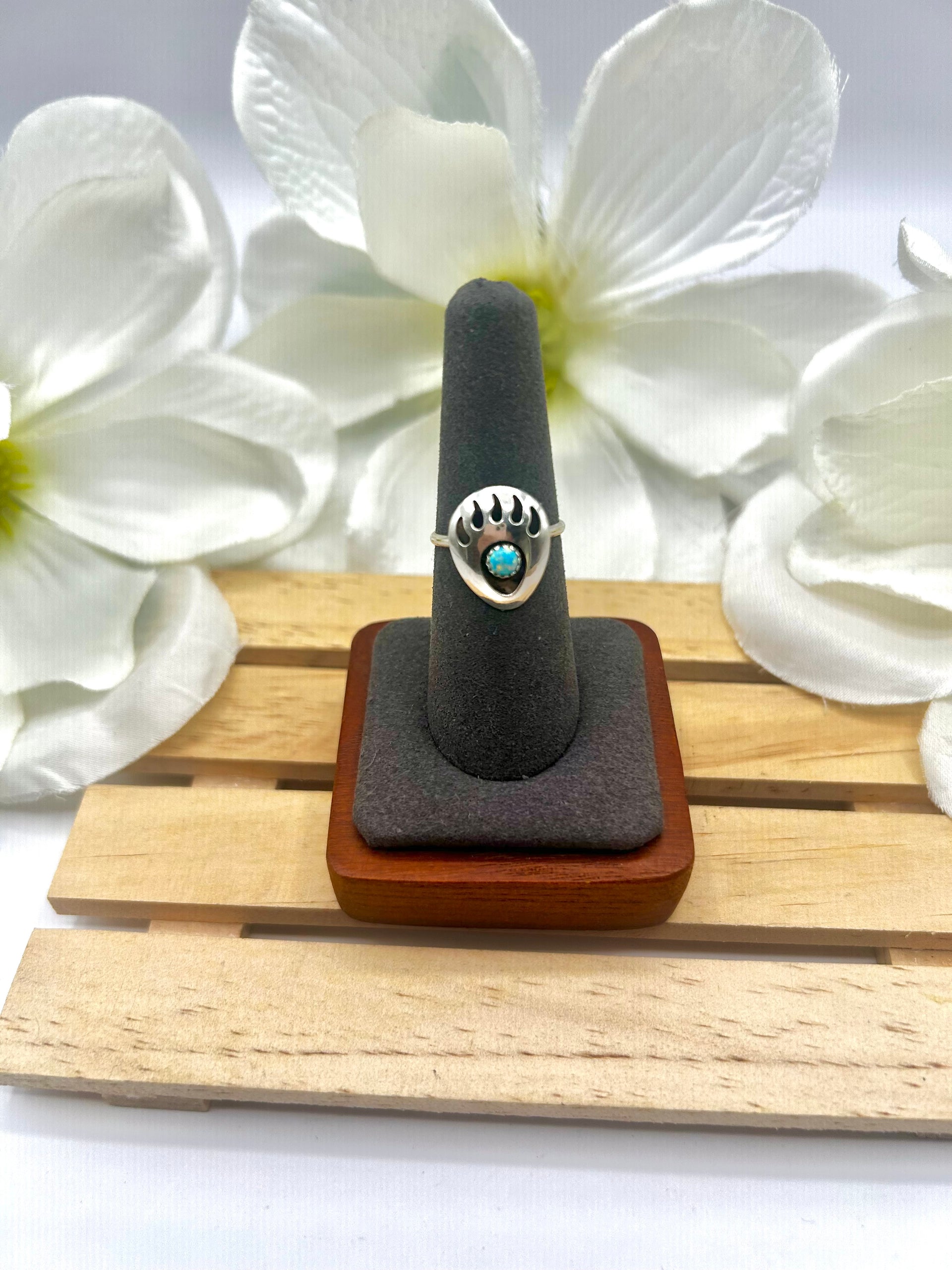 Navajo Made Opal & Sterling Silver Ring Size 7.25