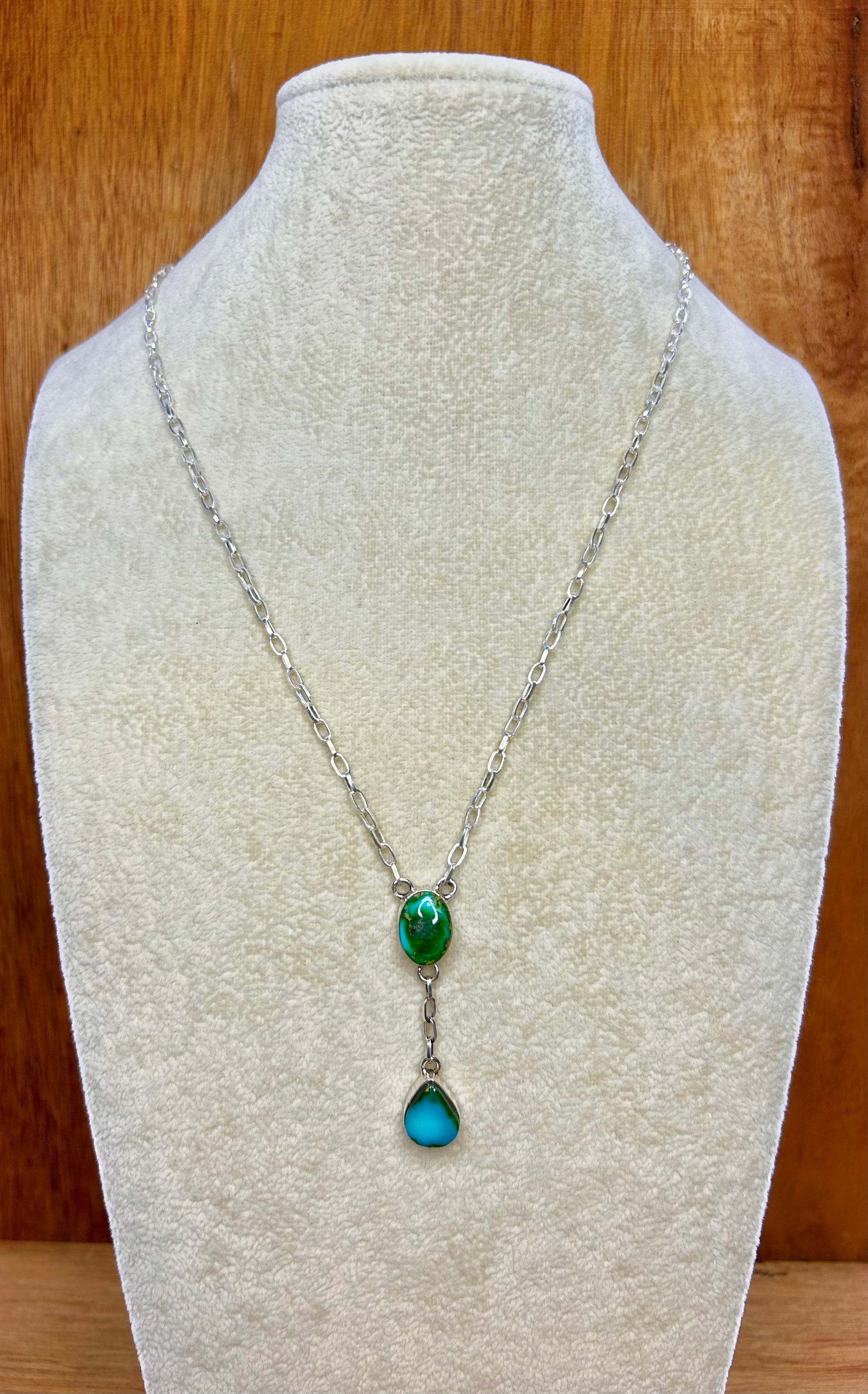 Southwest Made Sonoran Mountain Turquoise & Sterling Silver Cluster Necklace