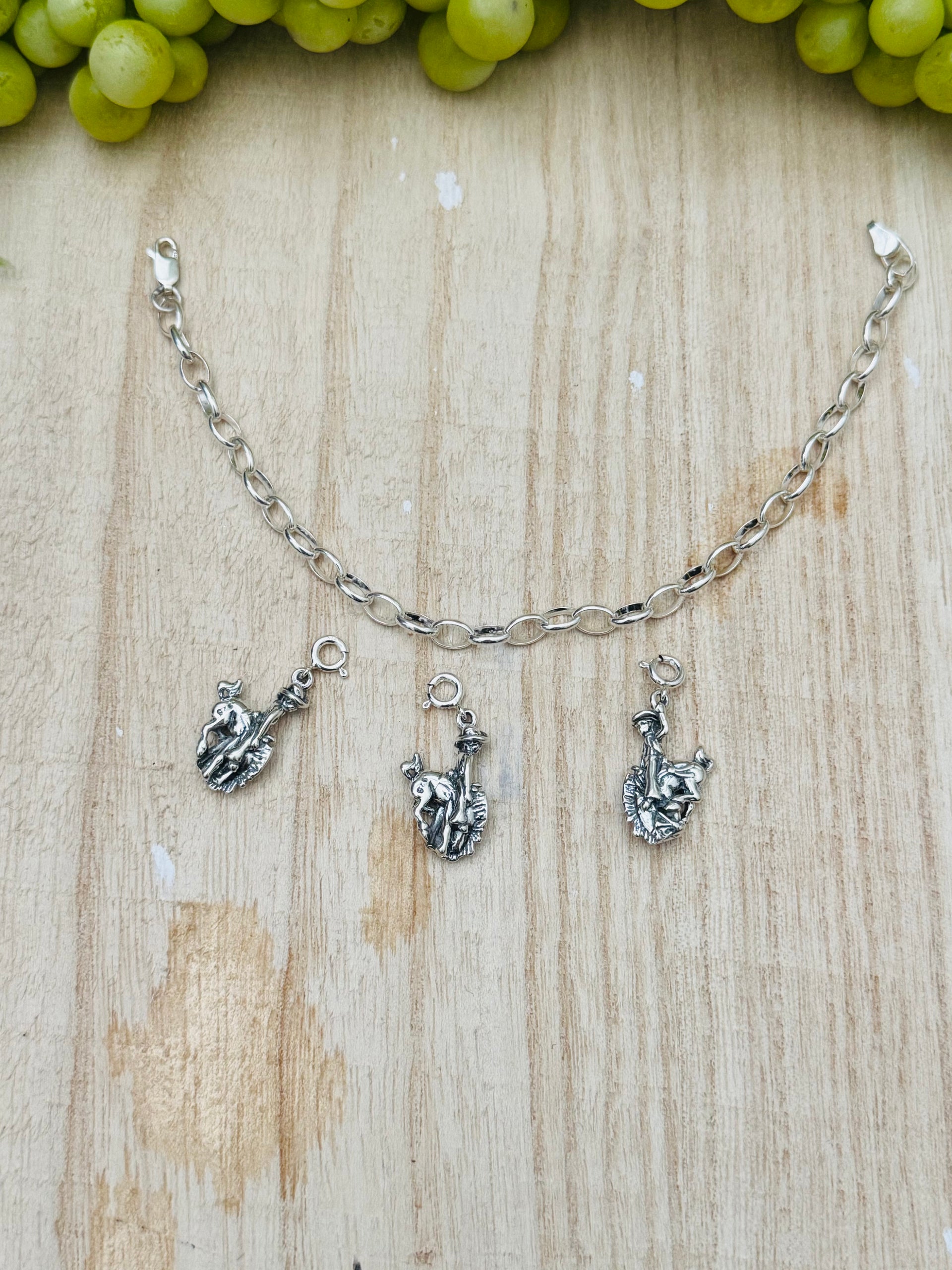 Navajo Made Sterling Silver Bucking Horse Cast Charms