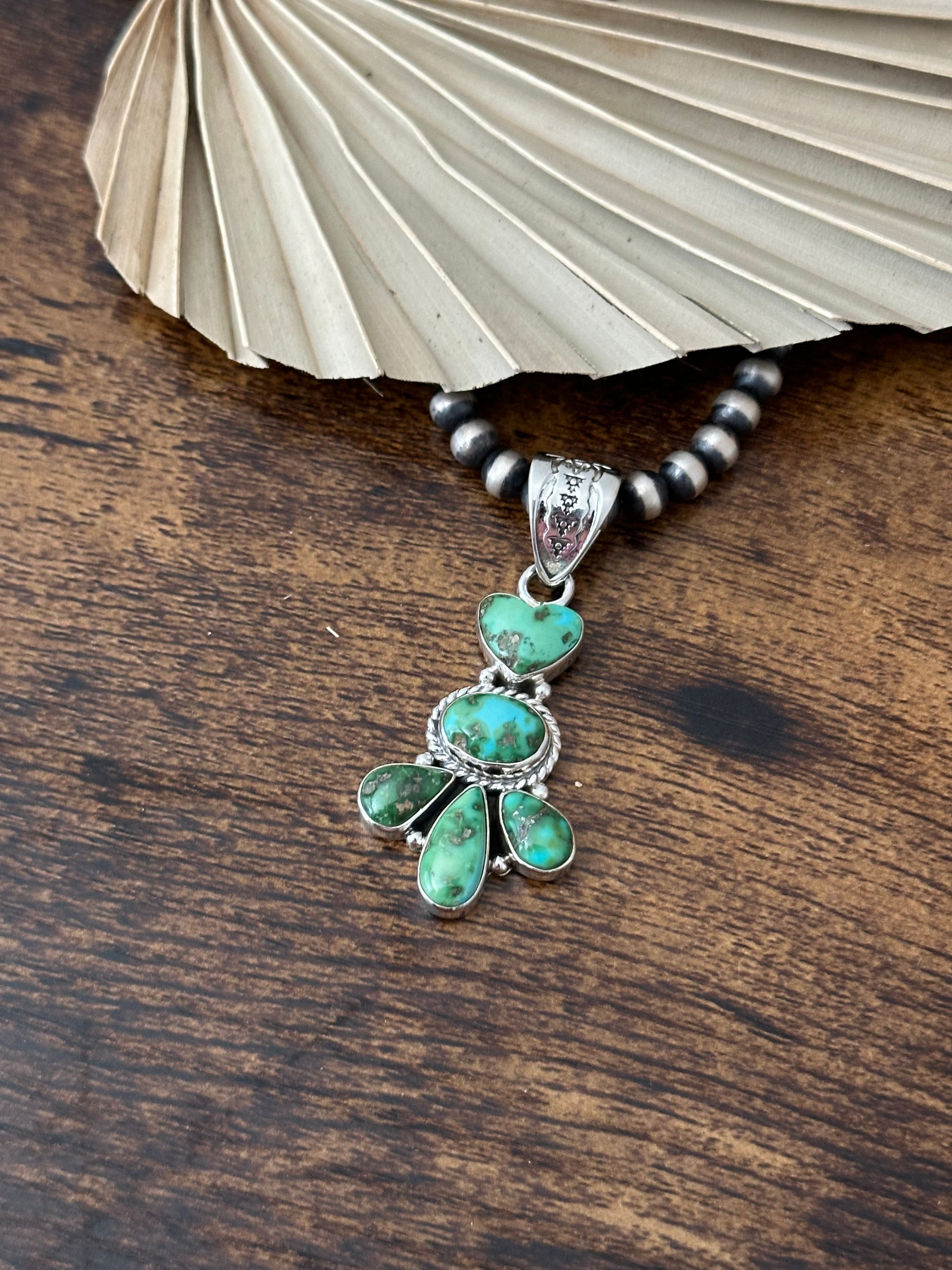 Southwest Handmade Sonoran Mountain Turquoise & Sterling Silver Pendant