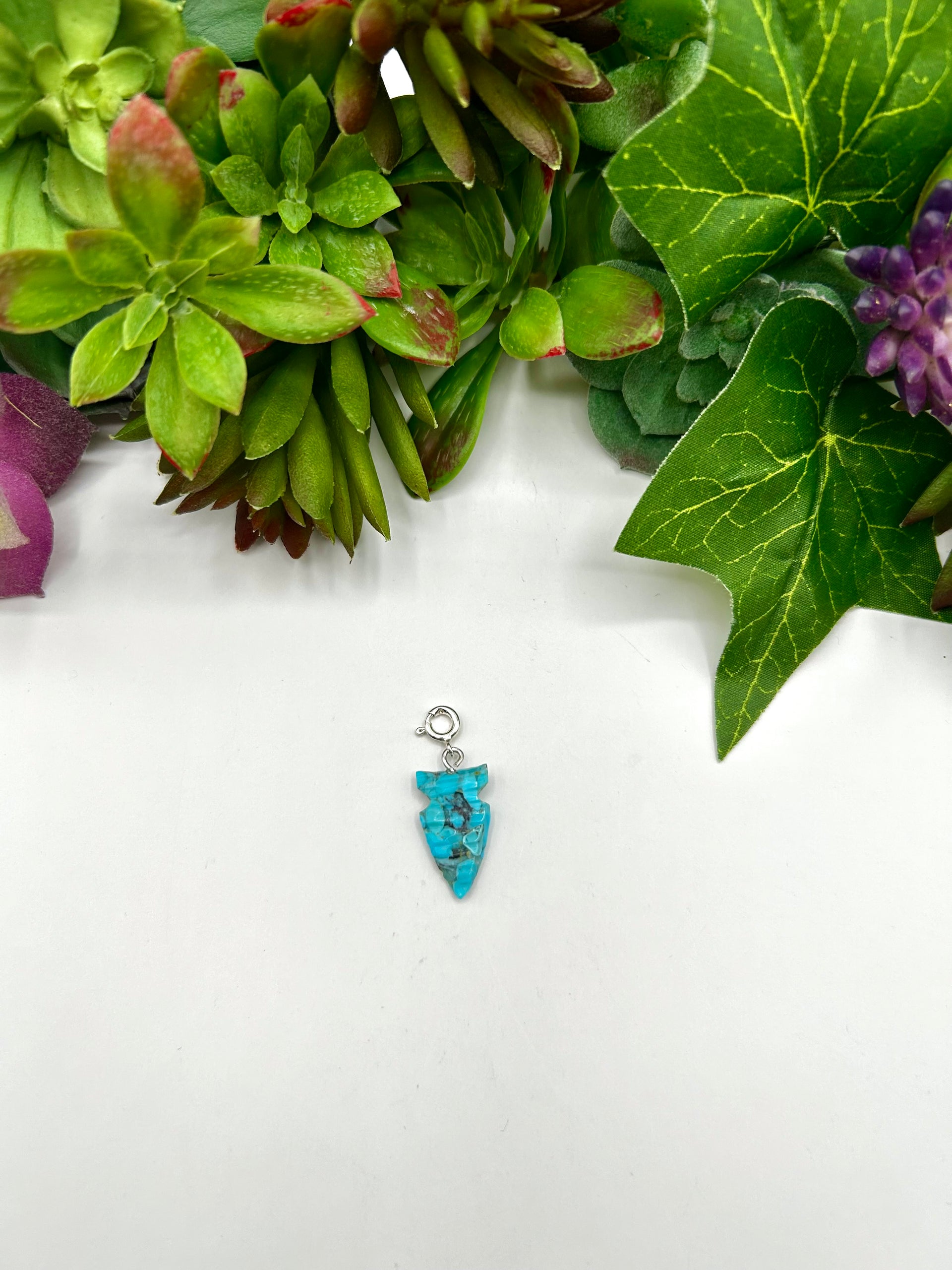 Navajo Made Mohave Turquoise & Sterling Silver Charms