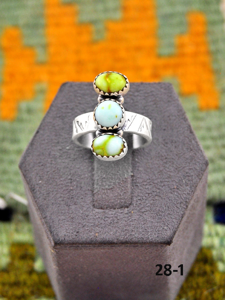 Southwest Made Palomino Turquoise & Sterling Silver Adjustable Ring