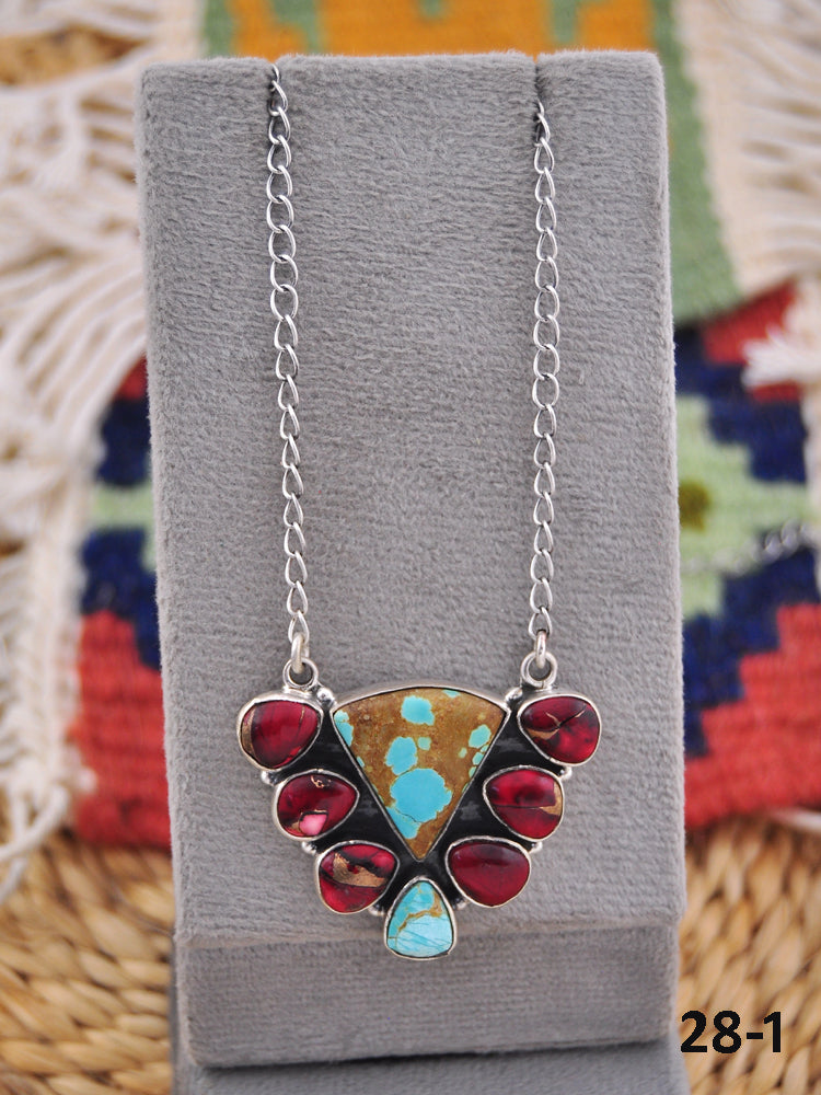 Southwest Made Multi Stone & Sterling Silver Necklace