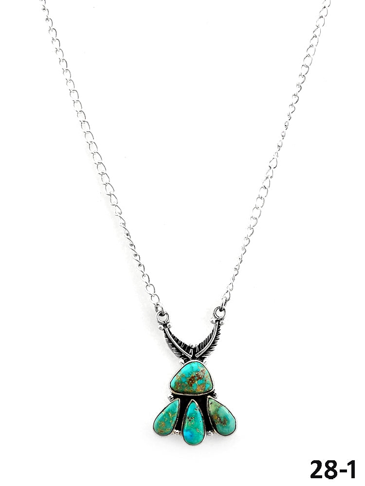 Southwest Made Multistone Turquoise & Sterling Silver Necklace
