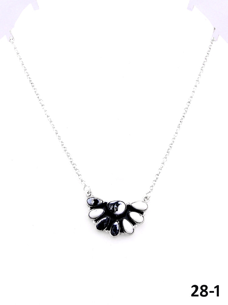 Southwest Made White Buffalo & Sterling Silver Necklace