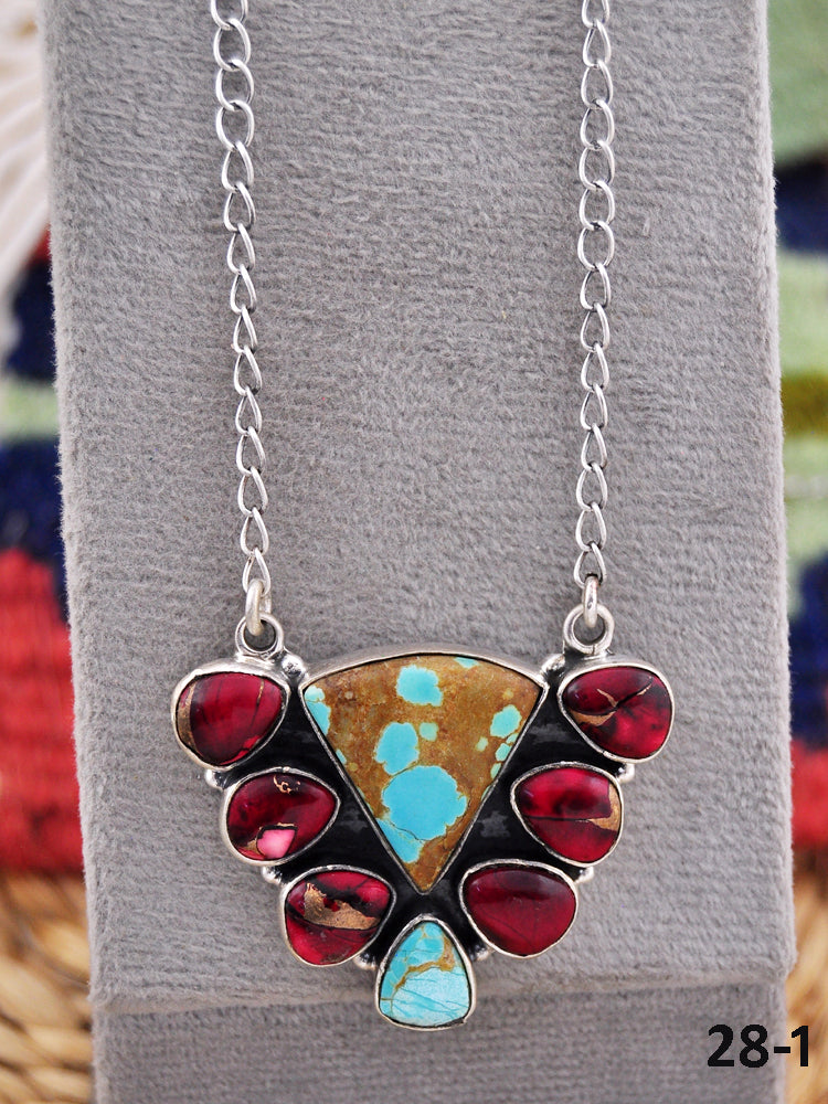 Southwest Made Multi Stone & Sterling Silver Necklace