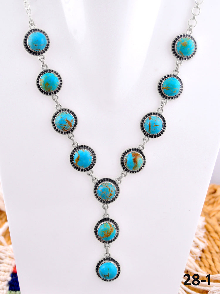 Southwest Made Kingman Turquoise & Sterling Silver Statement Necklace