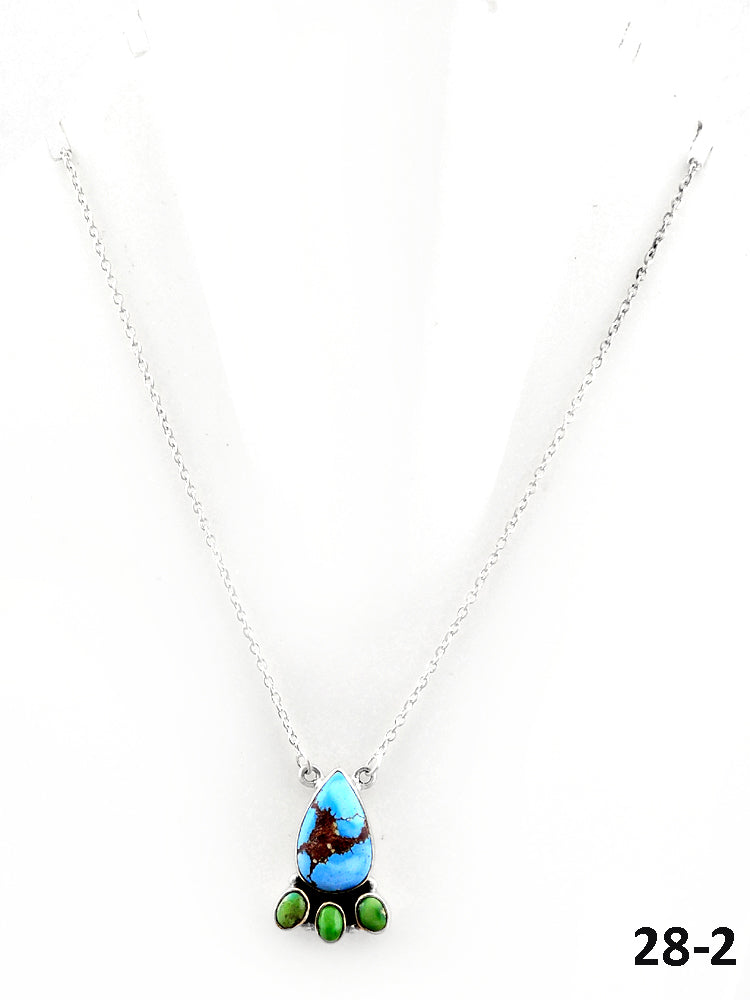 Southwest Made Multi Stone & Sterling Silver Necklace