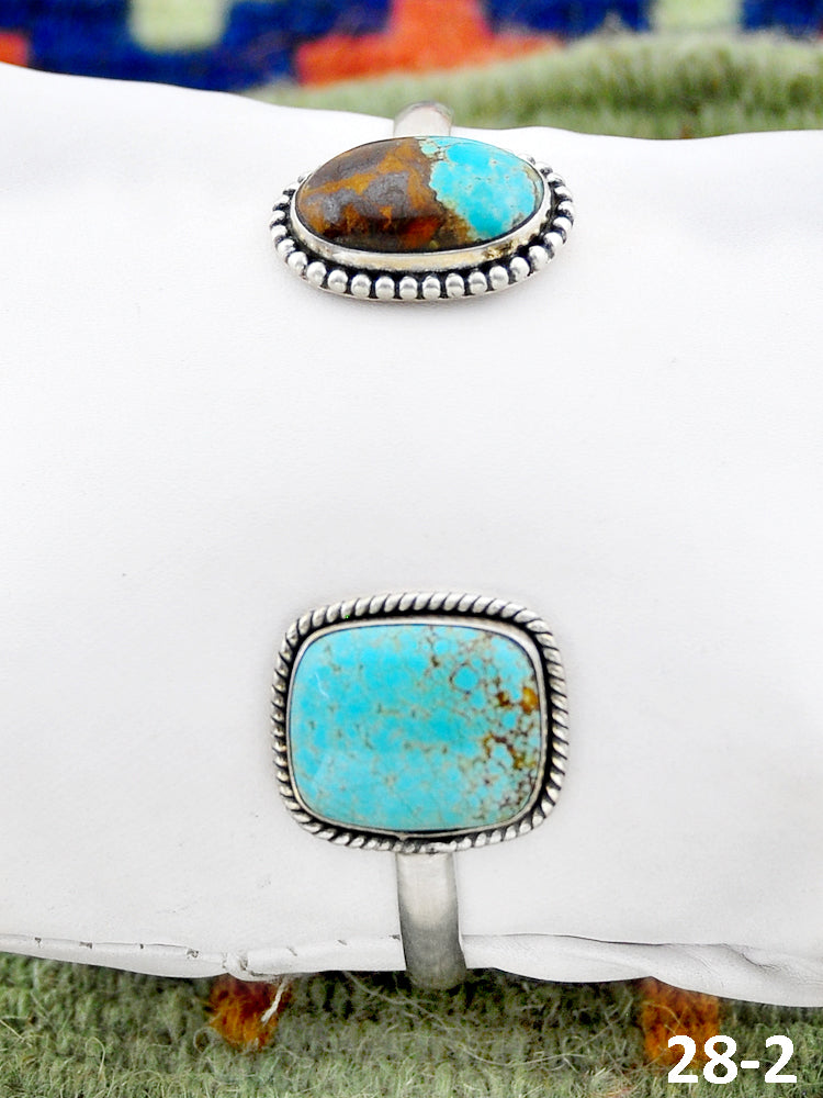 Southwest Handmade #8 Turquoise & Sterling Silver Cuff Bracelet