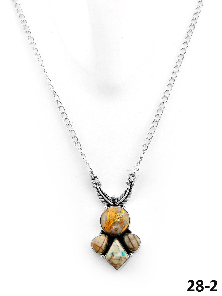 Southwest Made Multistone Turquoise & Sterling Silver Necklace