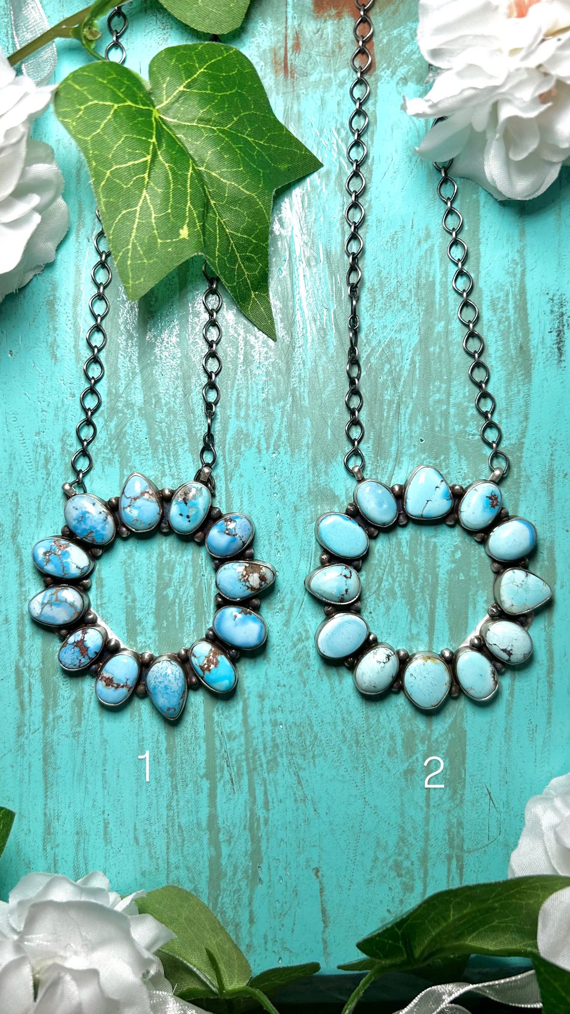 Scott Skeets Golden Hill Turquoise & Sterling Silver Necklace