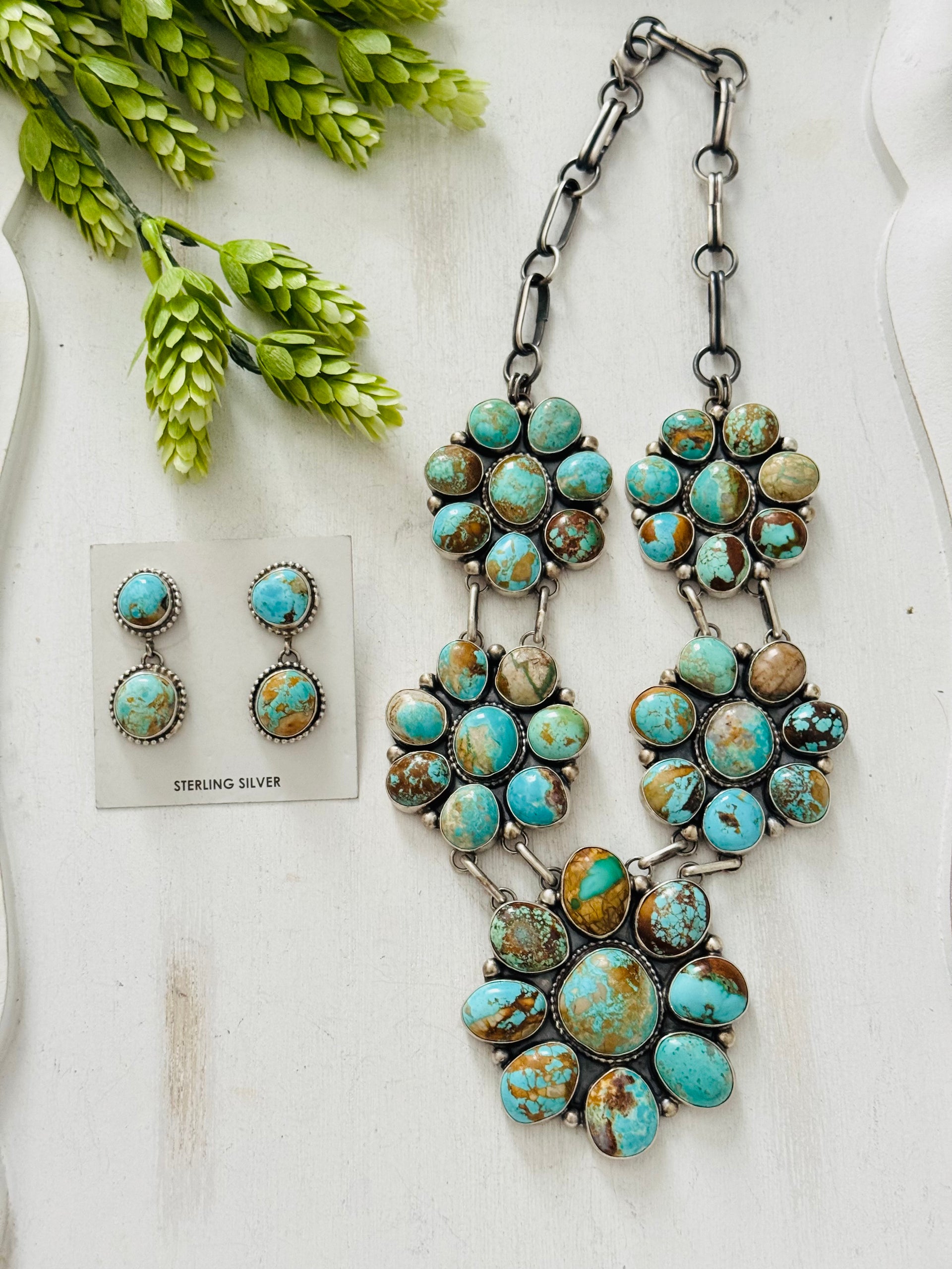 Kathleen Livingston Royston Turquoise & Sterling Silver Necklace Set