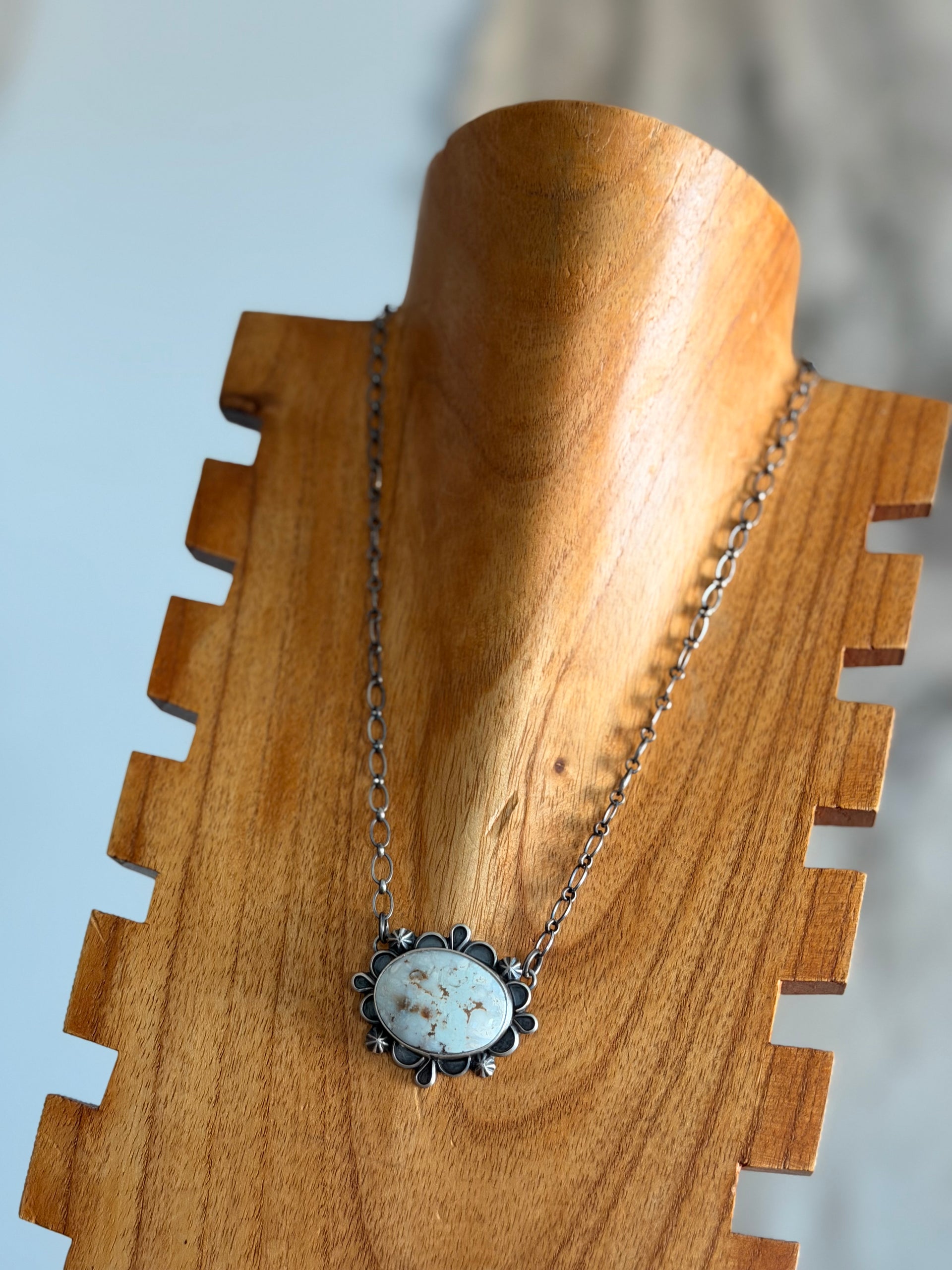 Jameson Garcia Natural Dry Creek Turquoise & Sterling Silver Bar Necklace