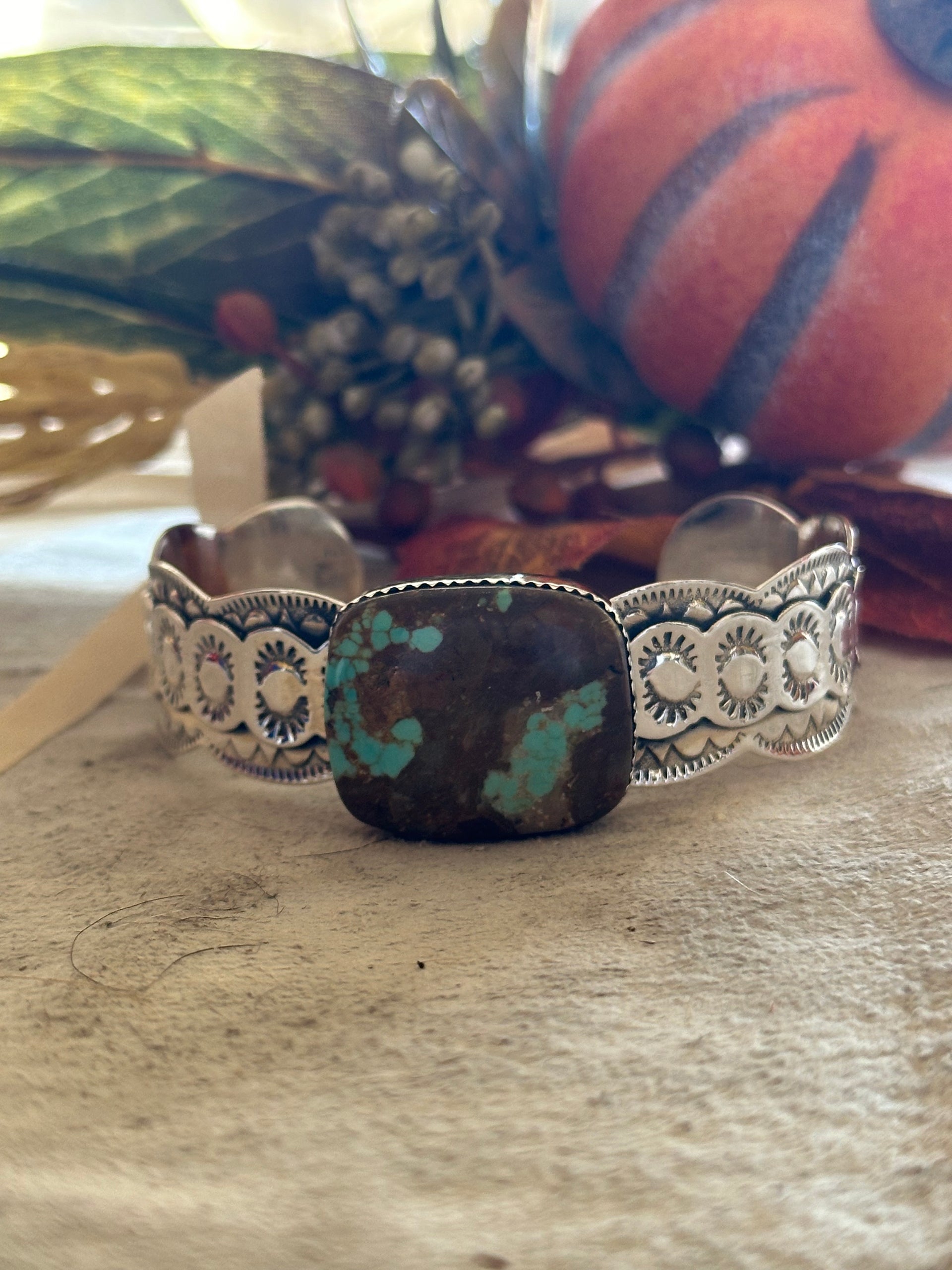Southwest Made #8 Turquoise & Sterling Silver Cuff Bracelet