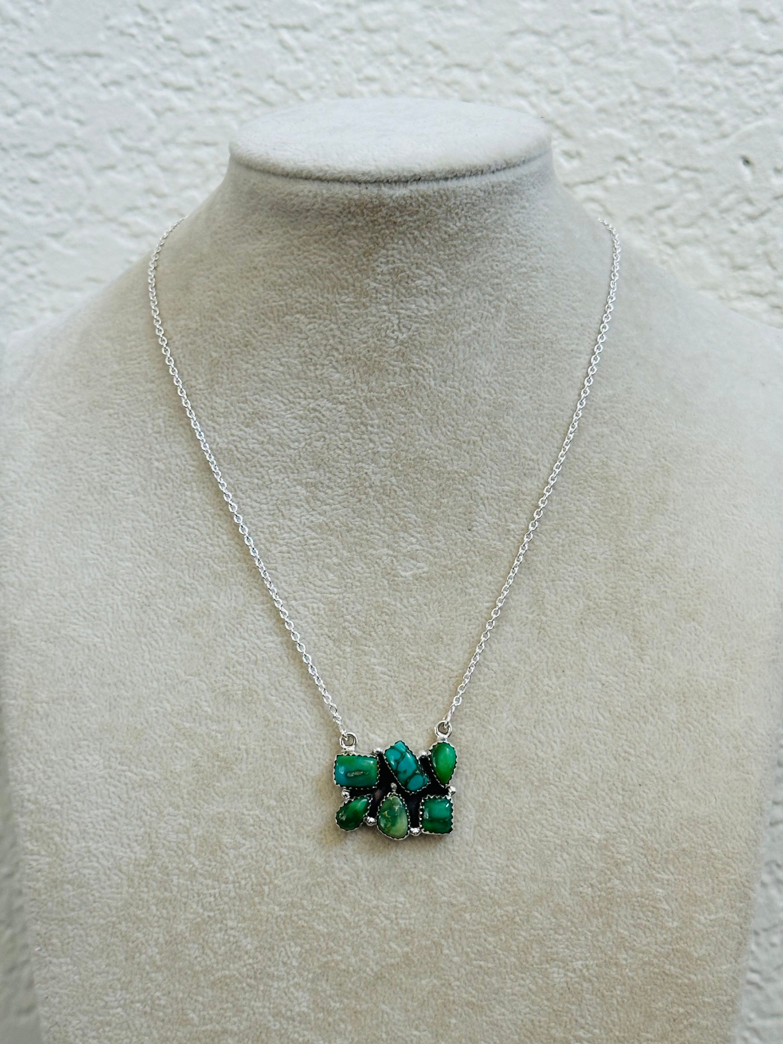 TTD “Million Dollar Baby” Emerald Valley Turquoise & Sterling Silver Necklace