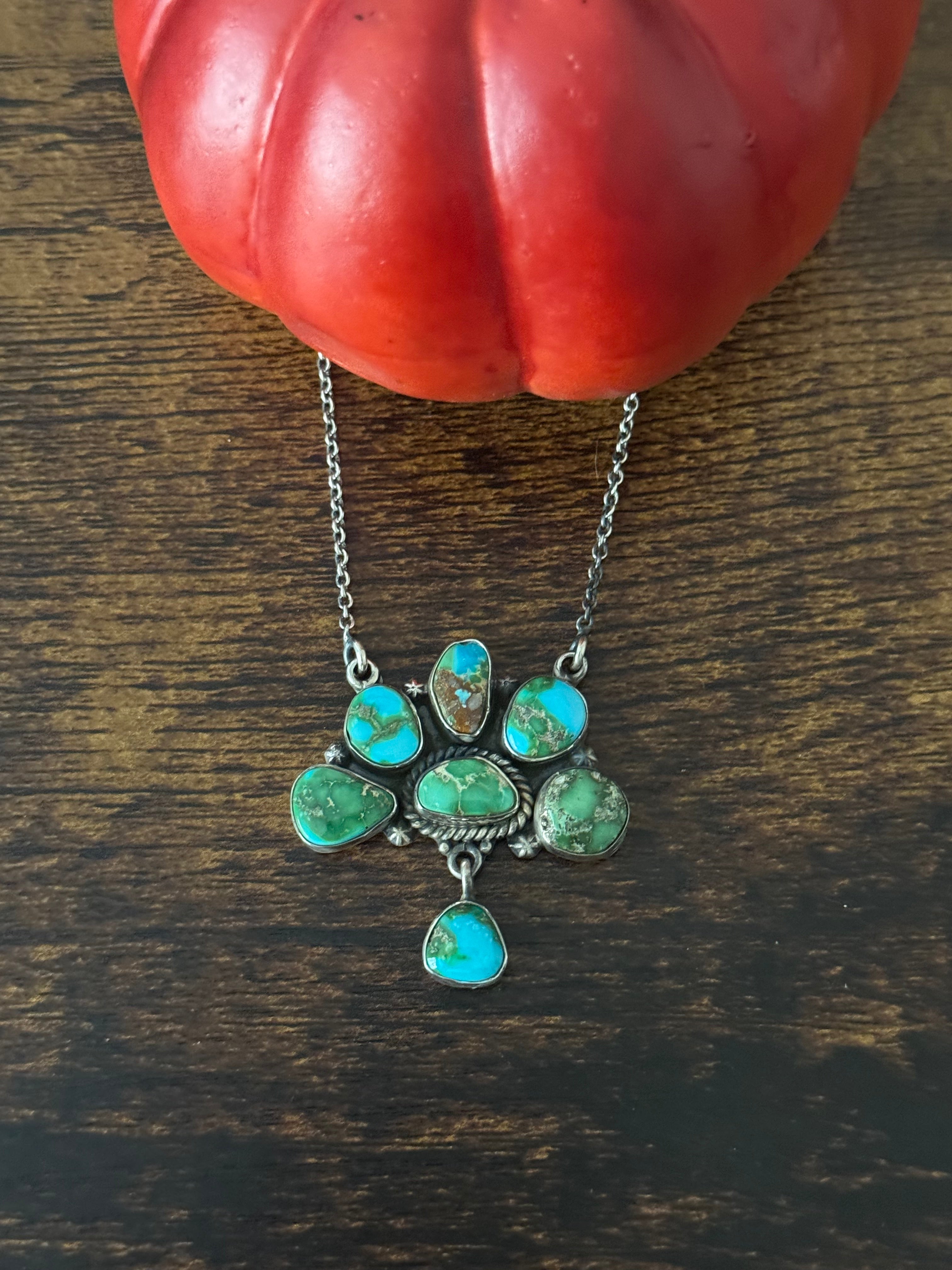 Southwest Sonoran Mountain Turquoise & Sterling Silver Necklace