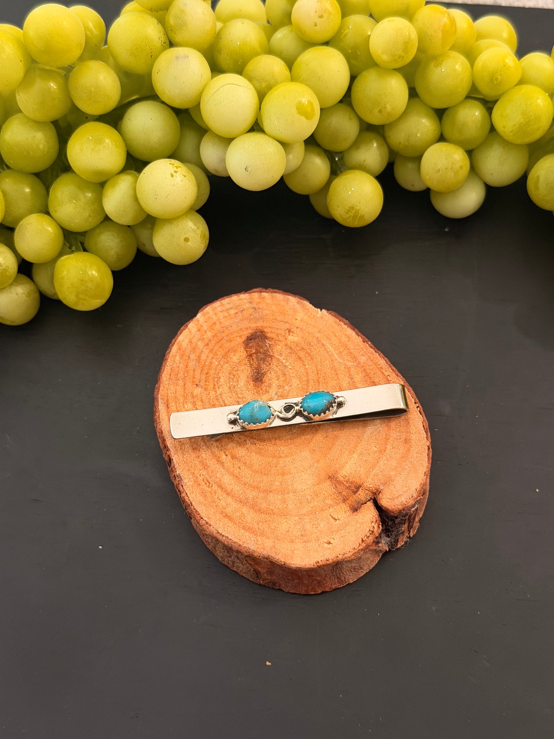 Navajo Made Kingman Turquoise & Sterling Silver Money Clip