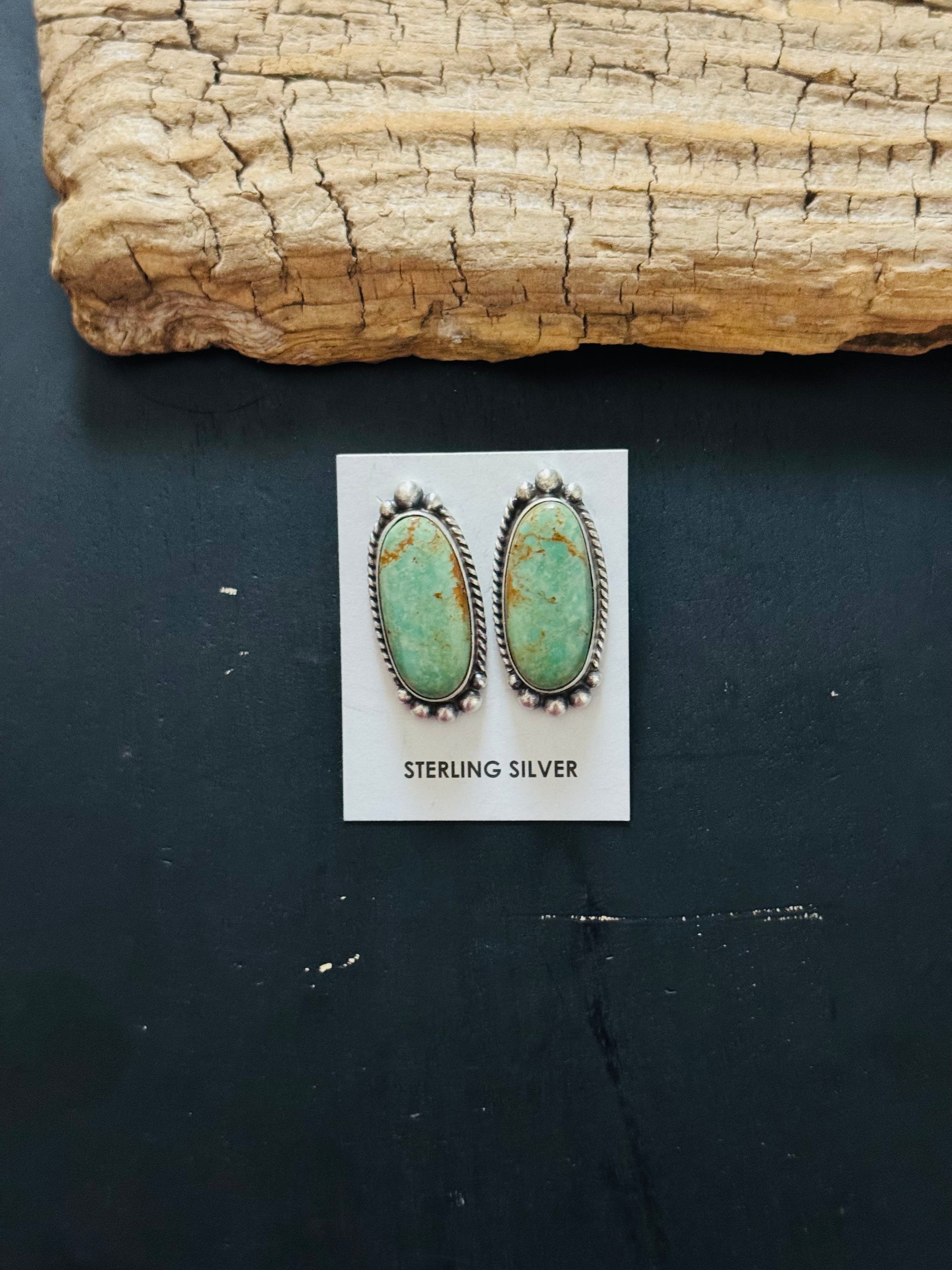 Elouise Kee Royston Turquoise & Sterling Silver Post Earring