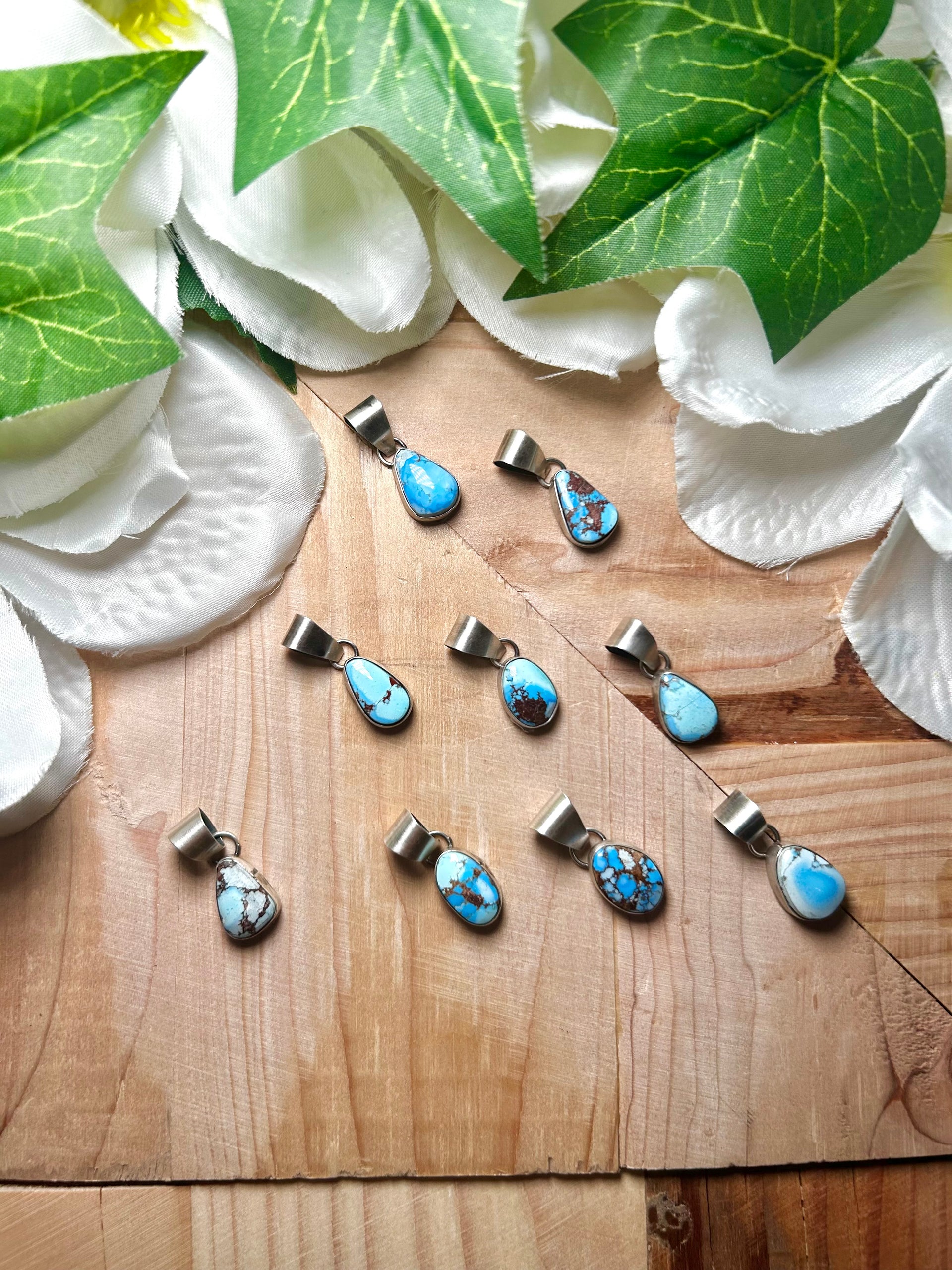 Navajo Made Golden Hill Turquoise & Sterling Silver Pendant