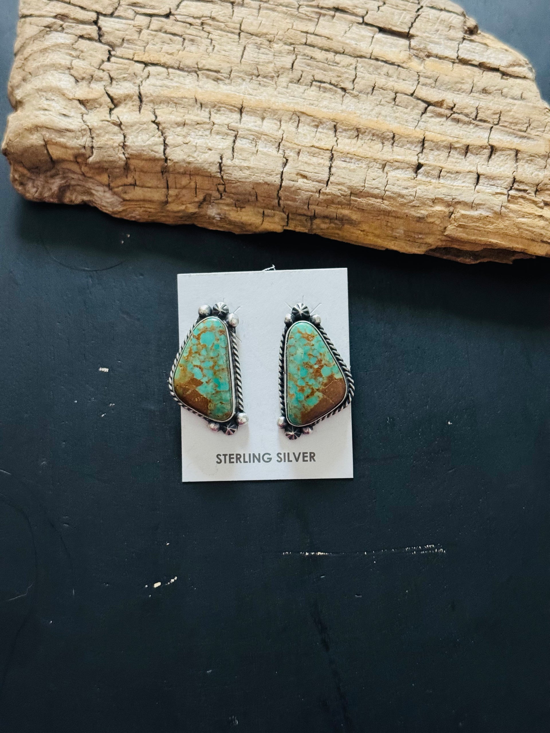 Elouise Kee Royston Turquoise & Sterling Silver Post Earring