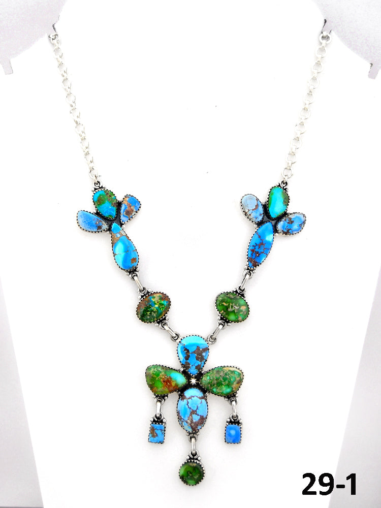 Southwest Made Sonoran Mountain with Golden Hill’s Turquoise & Sterling Silver Necklace